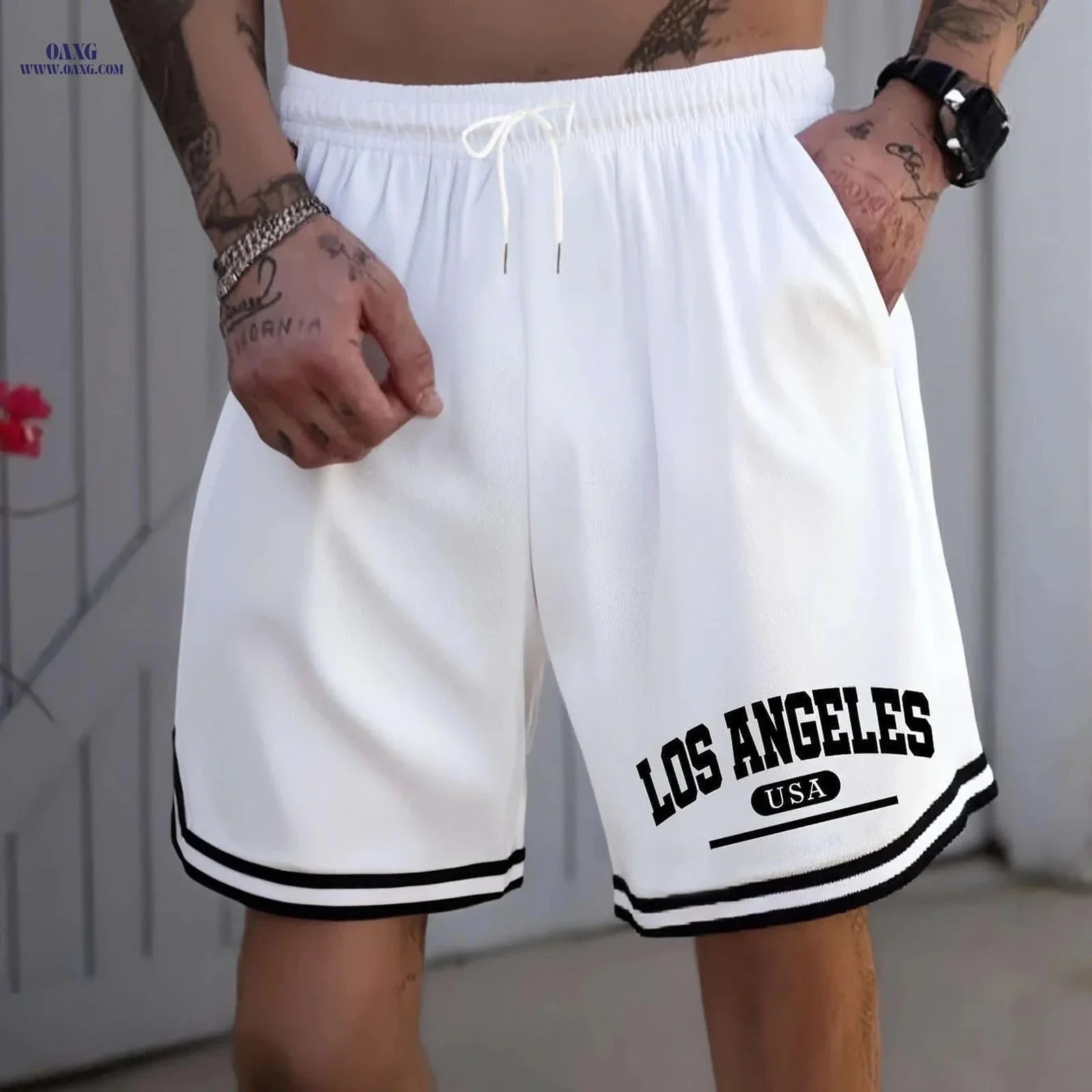 Men's LOS ANGELES Basketball Shorts - Lightweight, Breathable, Elastic Fit