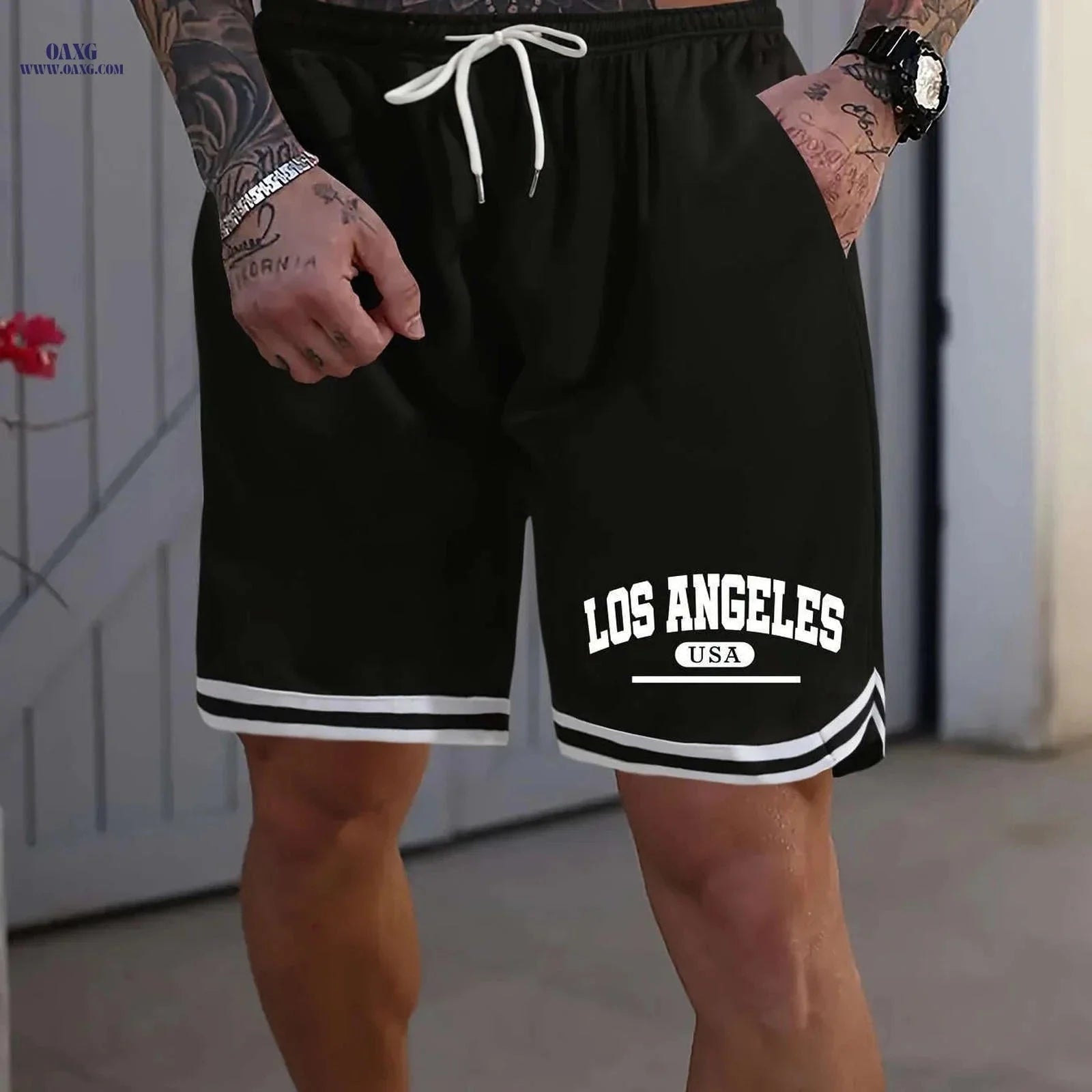 Men's LOS ANGELES Basketball Shorts - Lightweight, Breathable, Elastic Fit