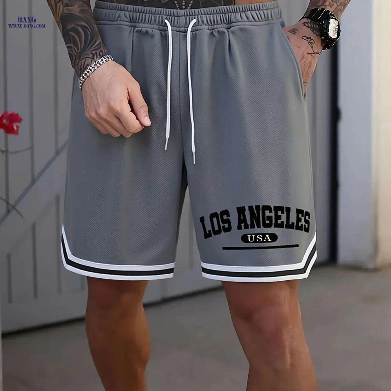 Men's LOS ANGELES Basketball Shorts - Lightweight, Breathable, Elastic Fit