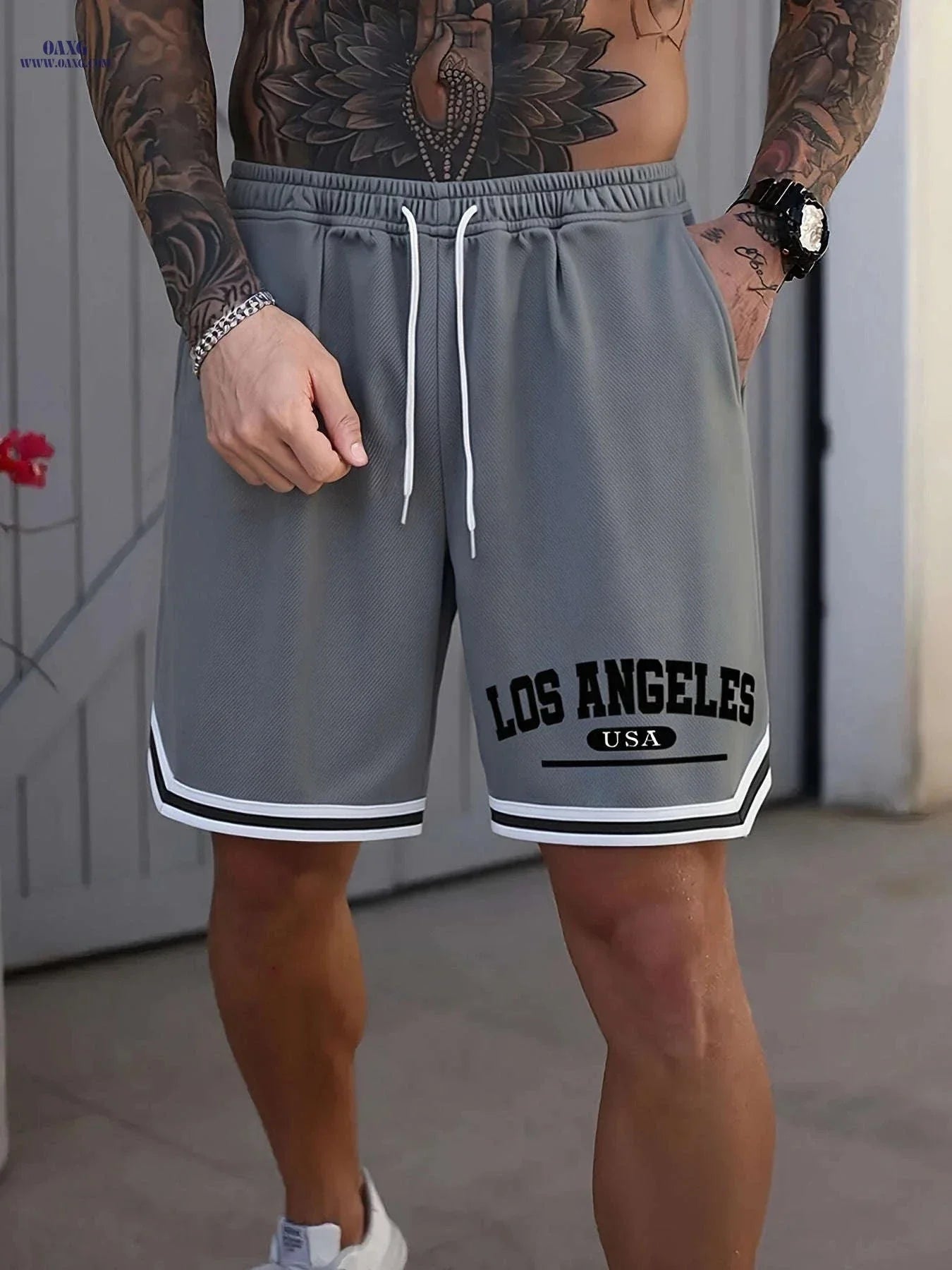 Men's LOS ANGELES Basketball Shorts - Lightweight, Breathable, Elastic Fit