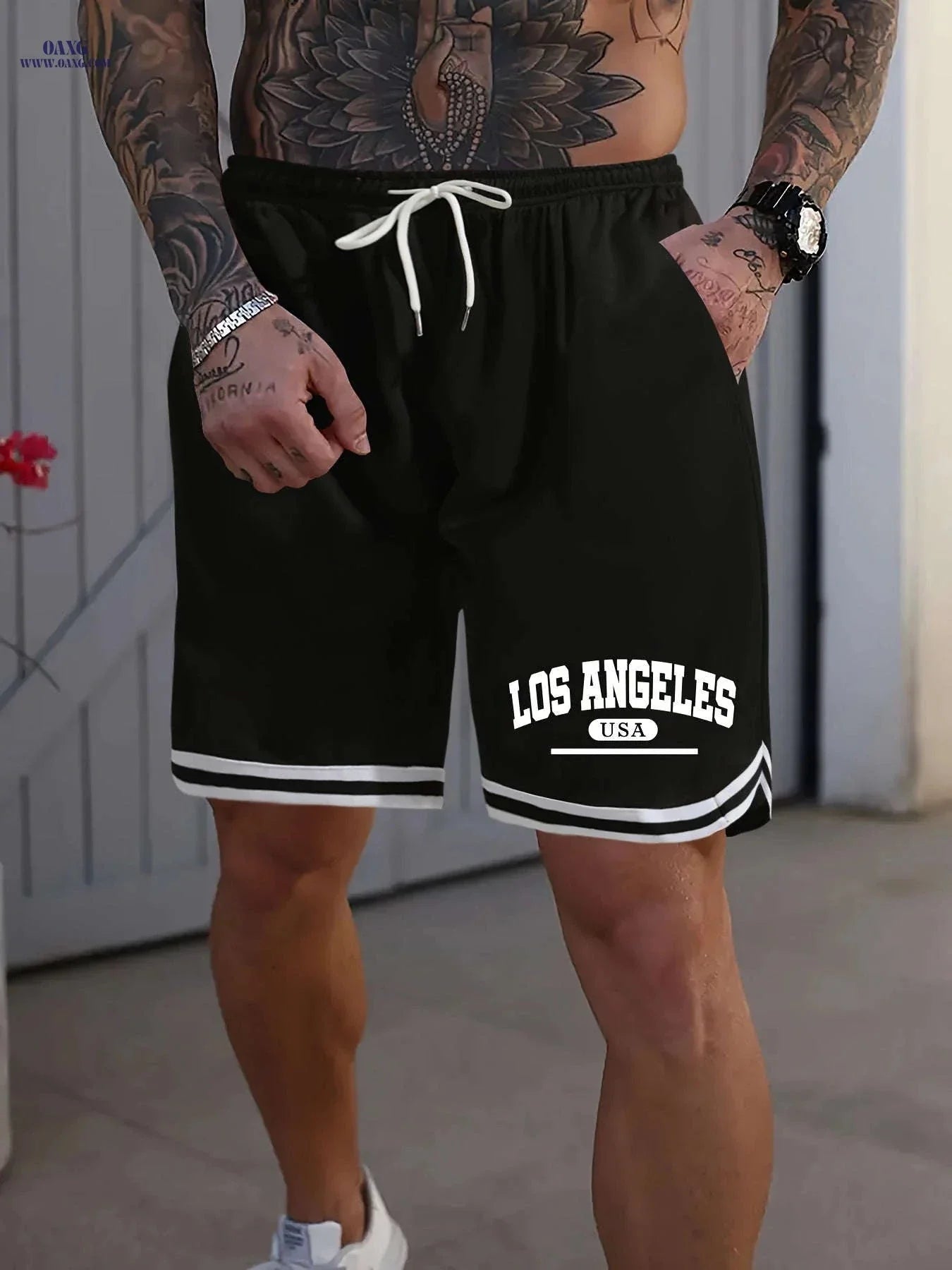 Men's LOS ANGELES Basketball Shorts - Lightweight, Breathable, Elastic Fit