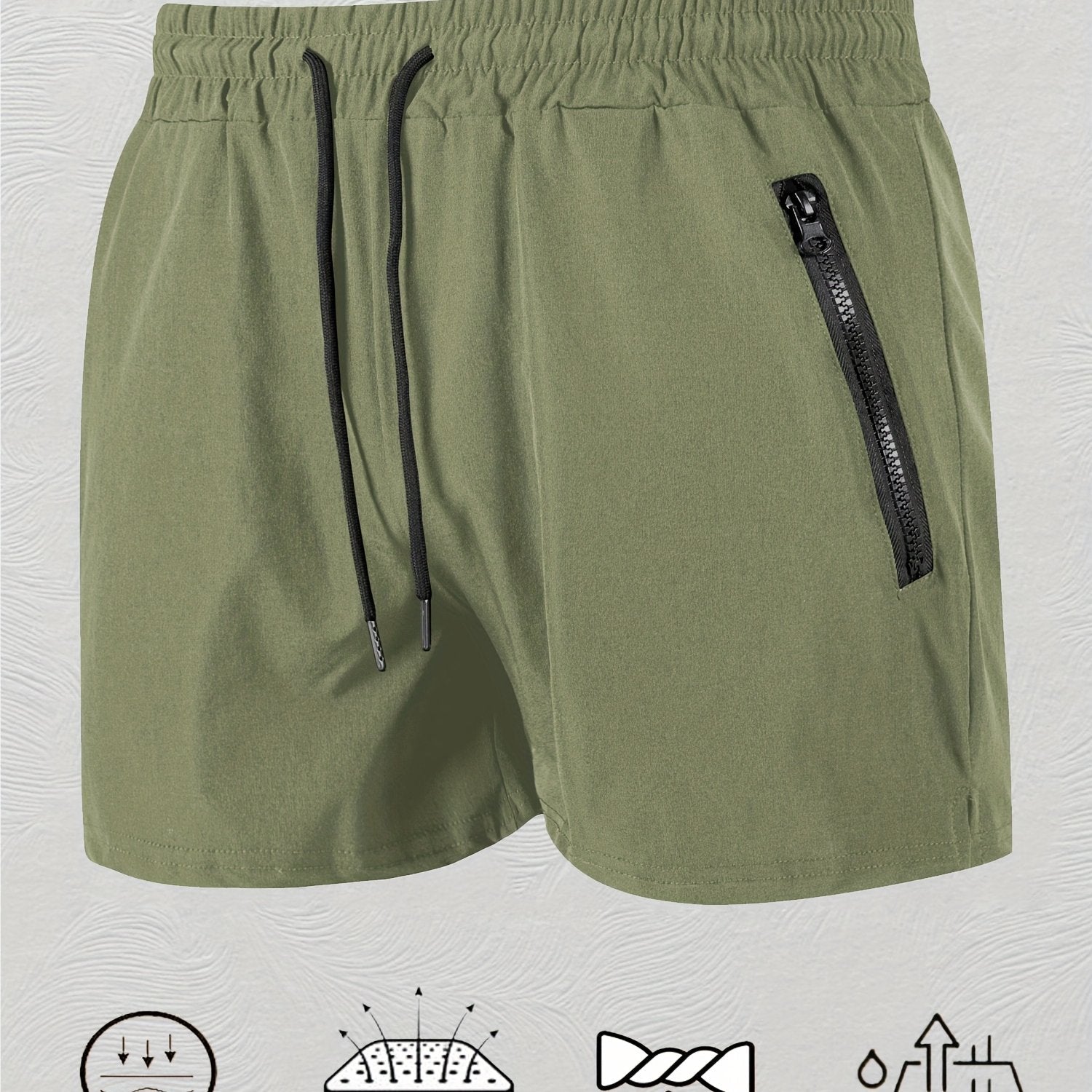 Men's Maroon Quick-Dry Swim Trunks - Casual Beach Shorts with Pockets