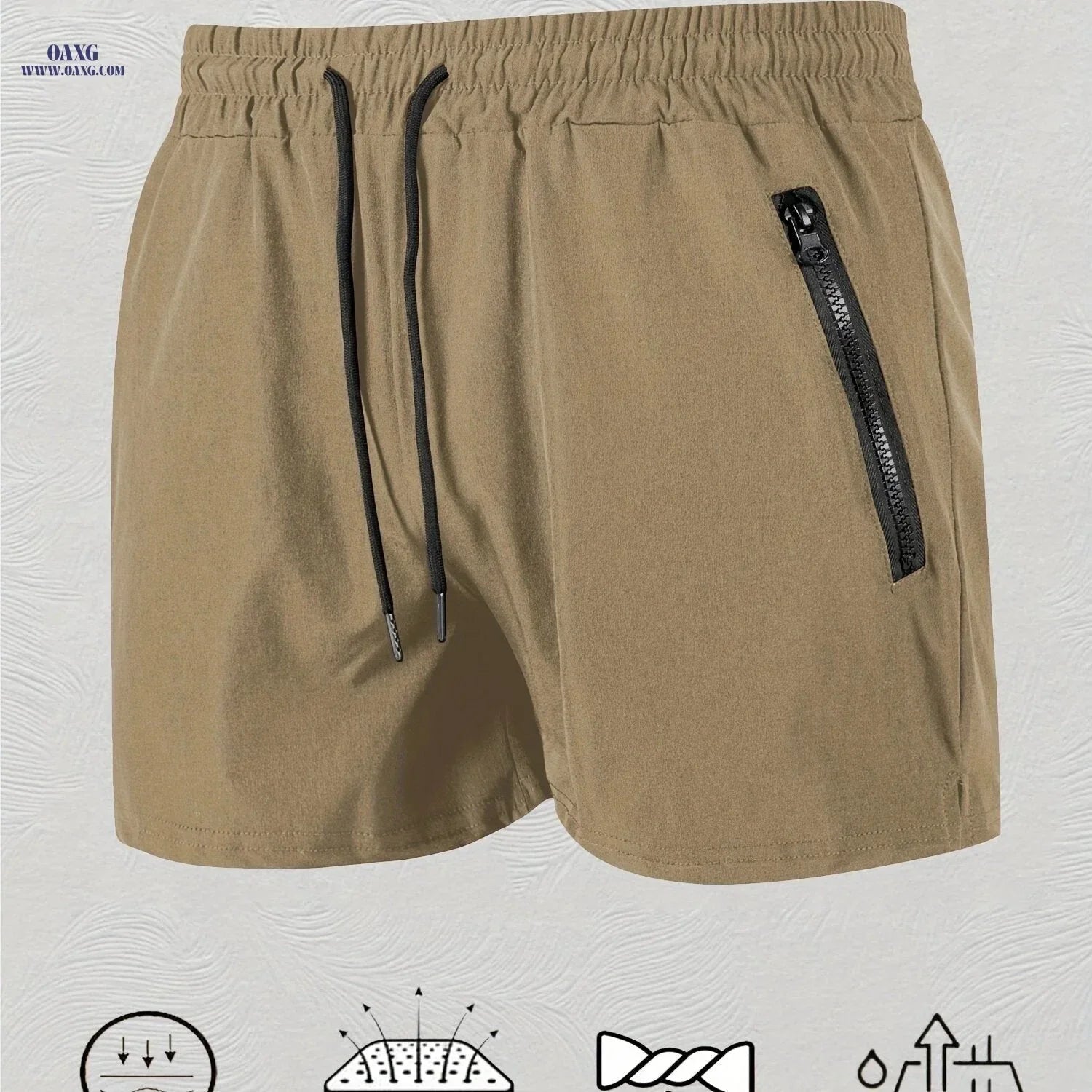 Men's Maroon Quick-Dry Swim Trunks - Casual Beach Shorts with Pockets