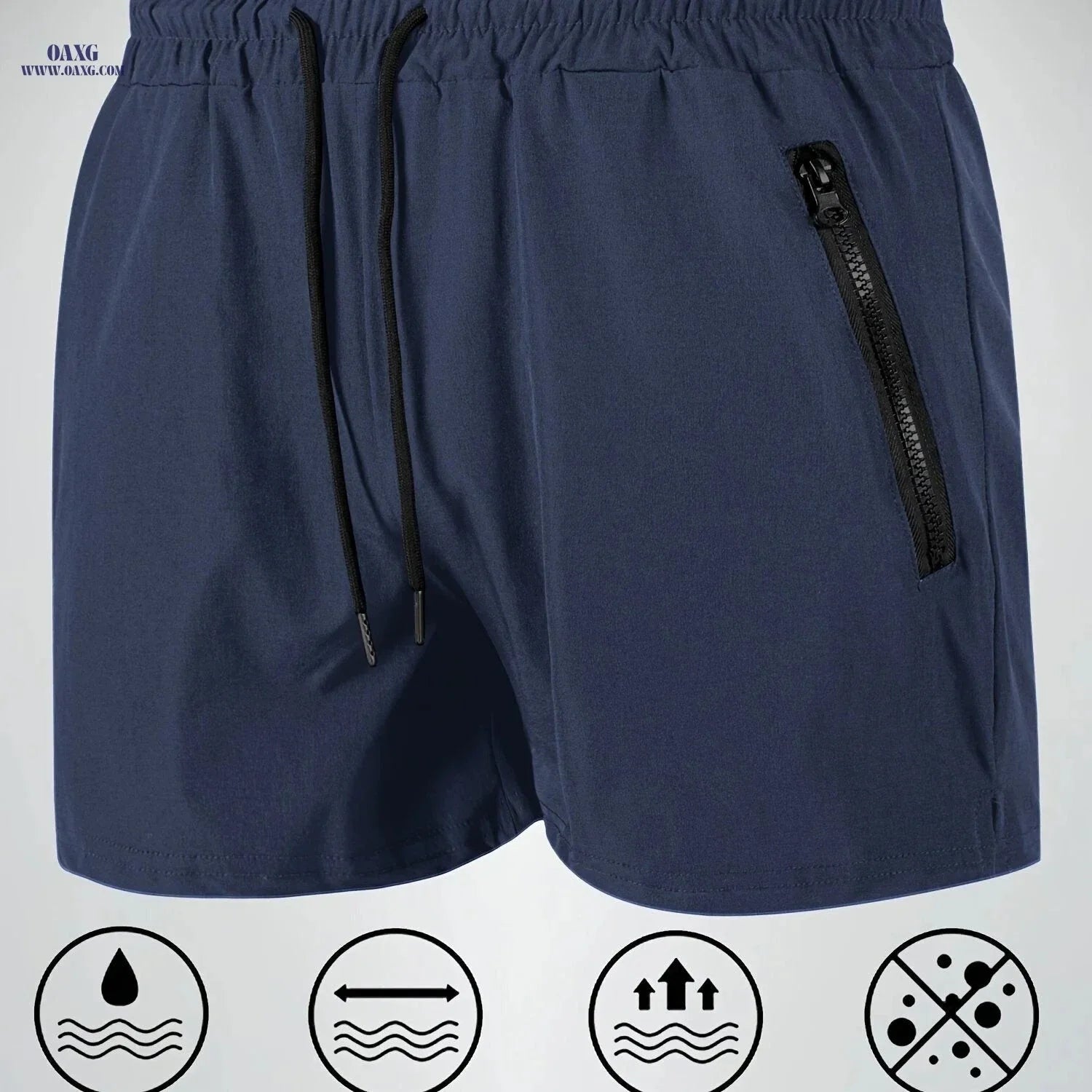 Men's Maroon Quick-Dry Swim Trunks - Casual Beach Shorts with Pockets