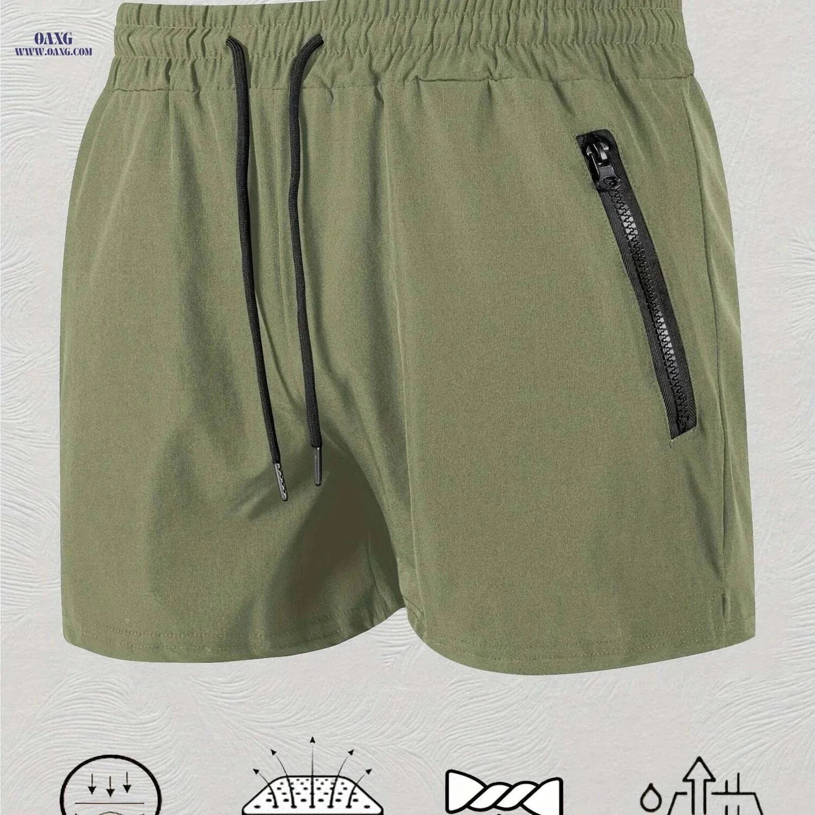 Men's Maroon Quick-Dry Swim Trunks - Casual Beach Shorts with Pockets