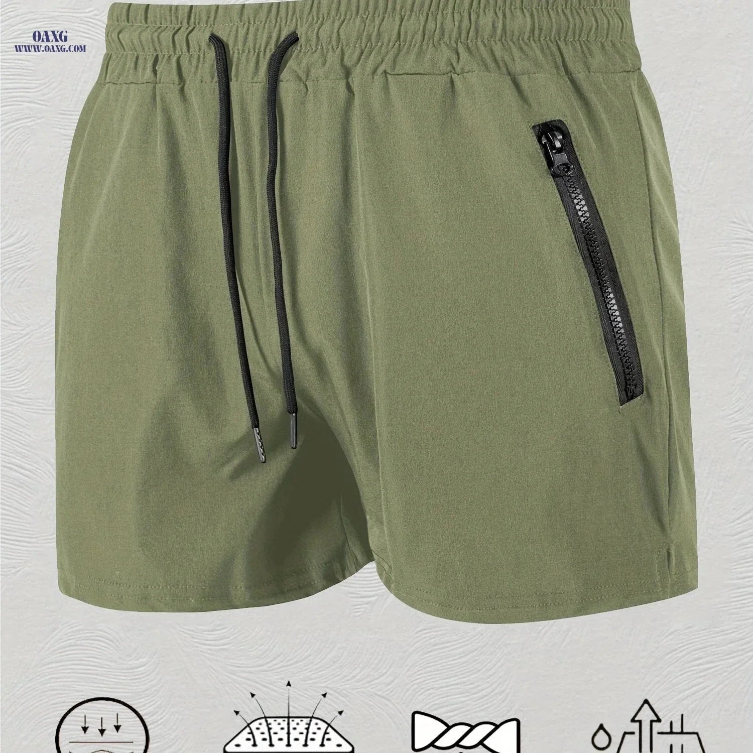 Men's Maroon Quick-Dry Swim Trunks - Casual Beach Shorts with Pockets