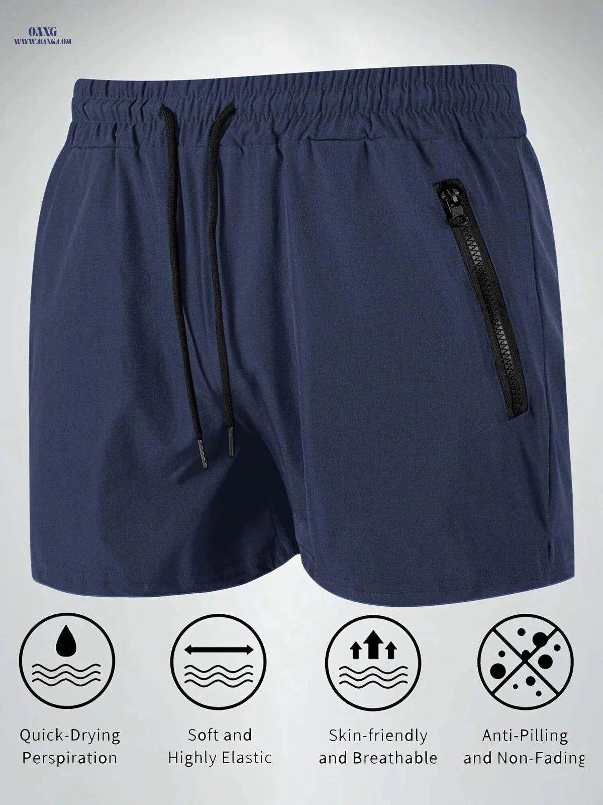Men's Maroon Quick-Dry Swim Trunks - Casual Beach Shorts with Pockets