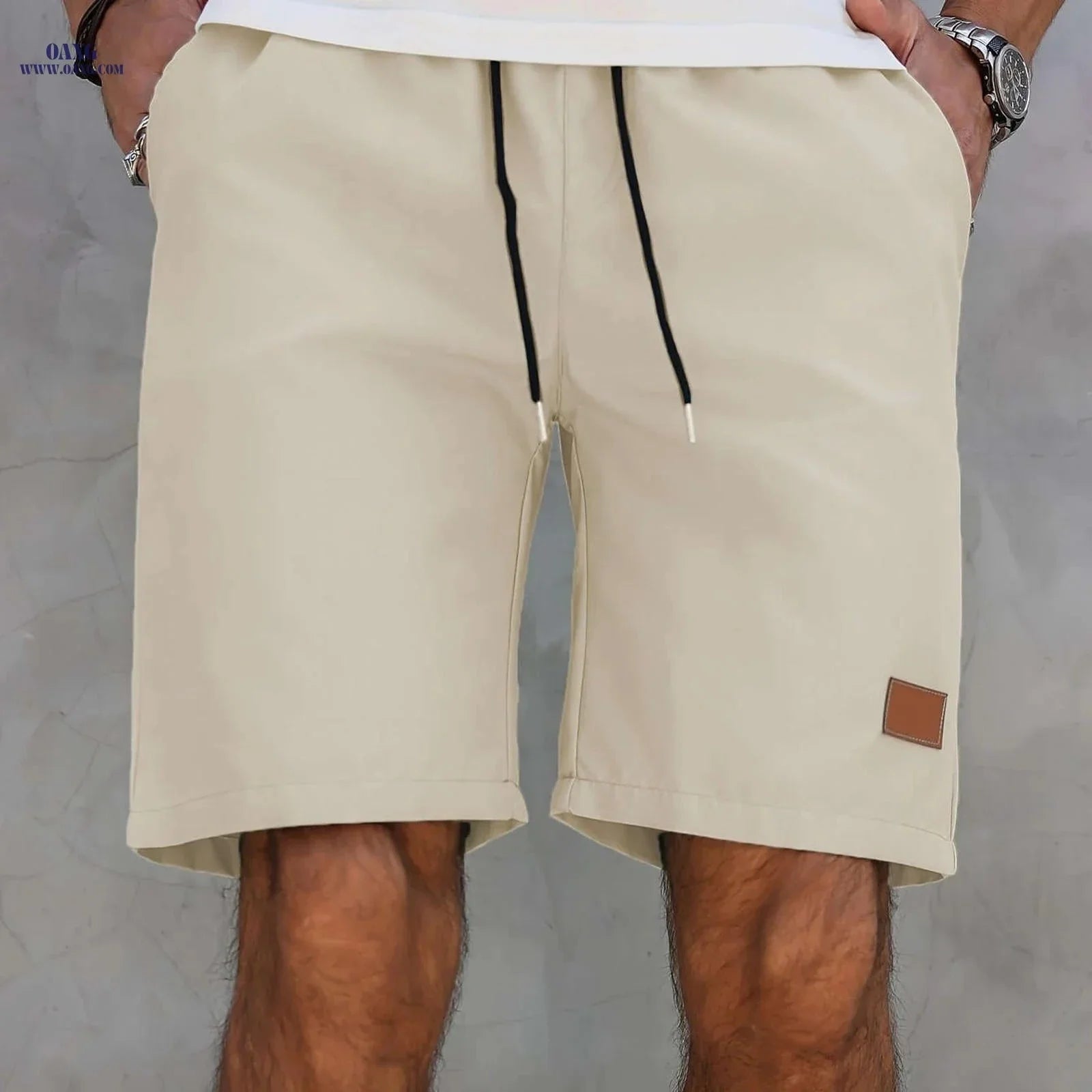 Men's Mint Green Athletic Shorts - Quick-Dry, Drawstring Pockets