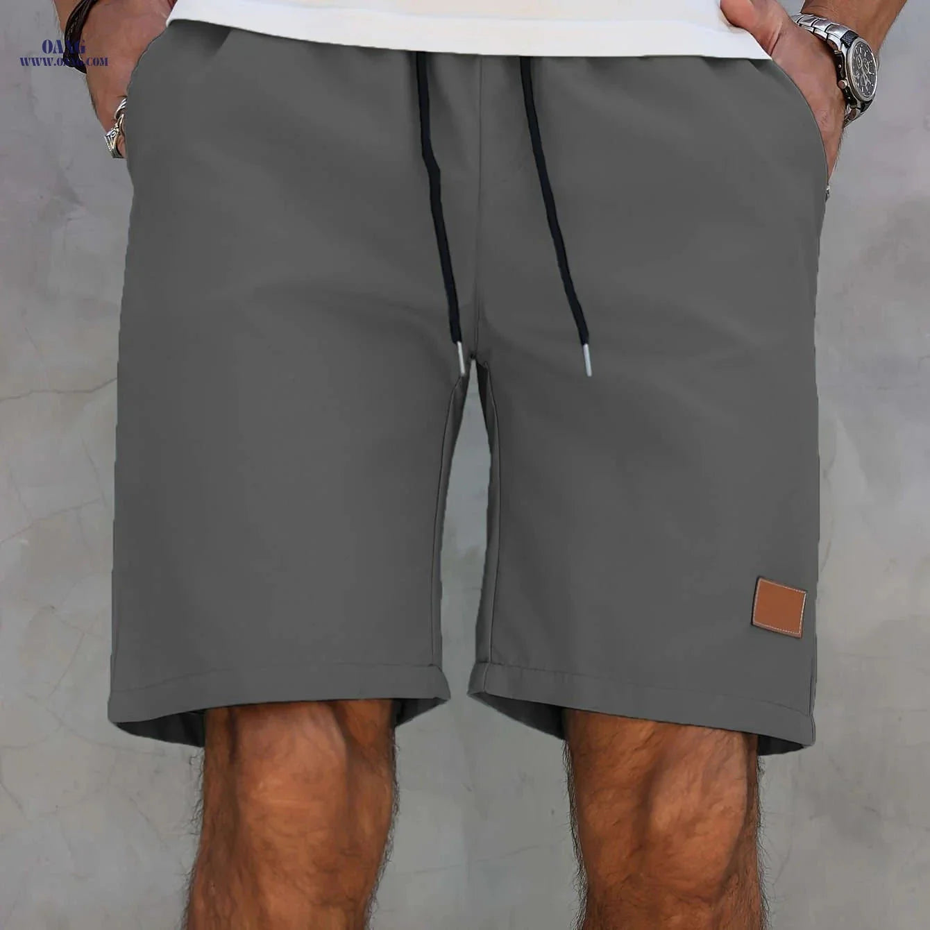 Men's Mint Green Athletic Shorts - Quick-Dry, Drawstring Pockets