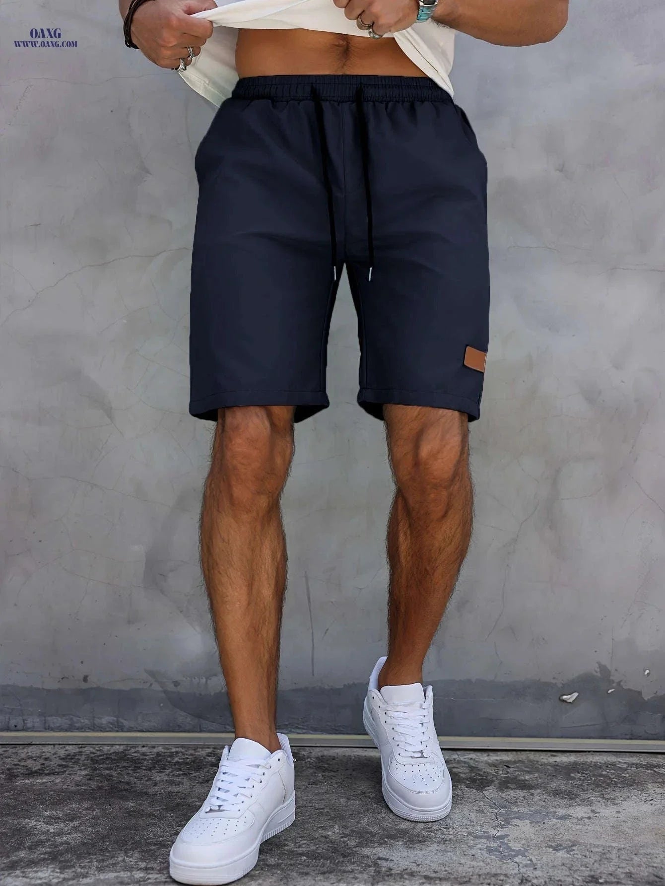 Men's Mint Green Athletic Shorts - Quick-Dry, Drawstring Pockets