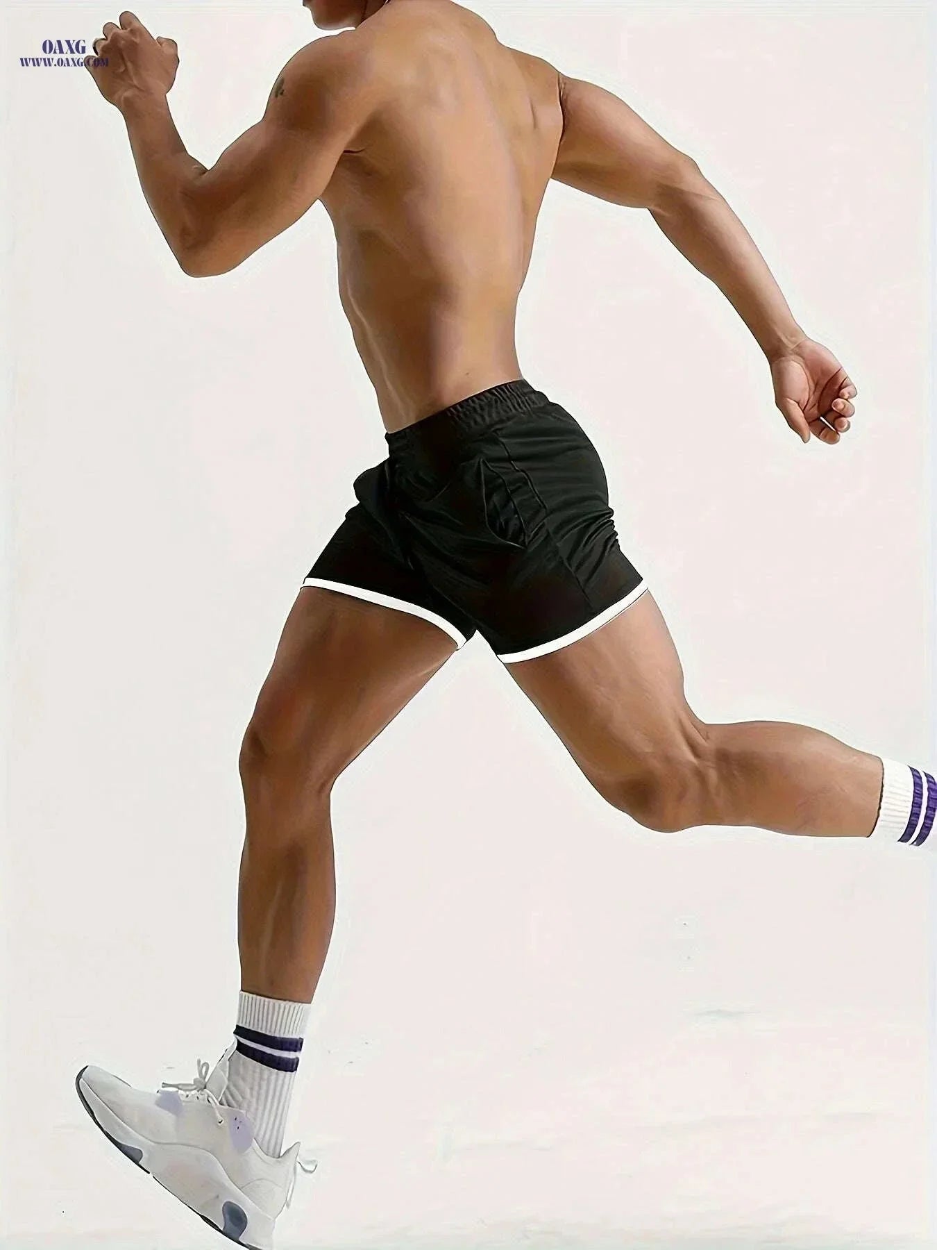 Men's Quick-Dry Athletic Shorts - Breathable Mesh & Geometric Design