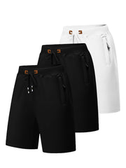 Men's Quick-Dry Casual Board Shorts - Adjustable Waist & Zipper Pockets