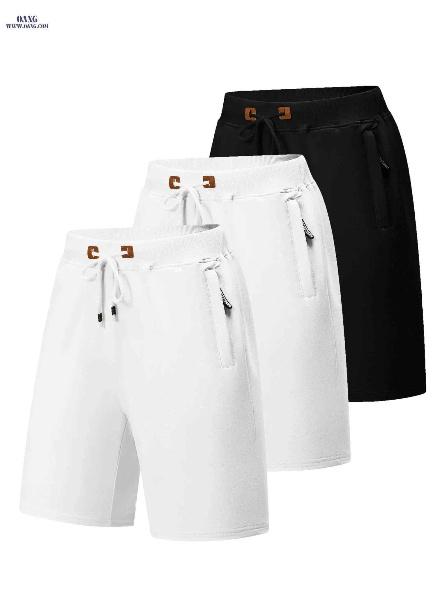 Men's Quick-Dry Casual Board Shorts - Adjustable Waist & Zipper Pockets