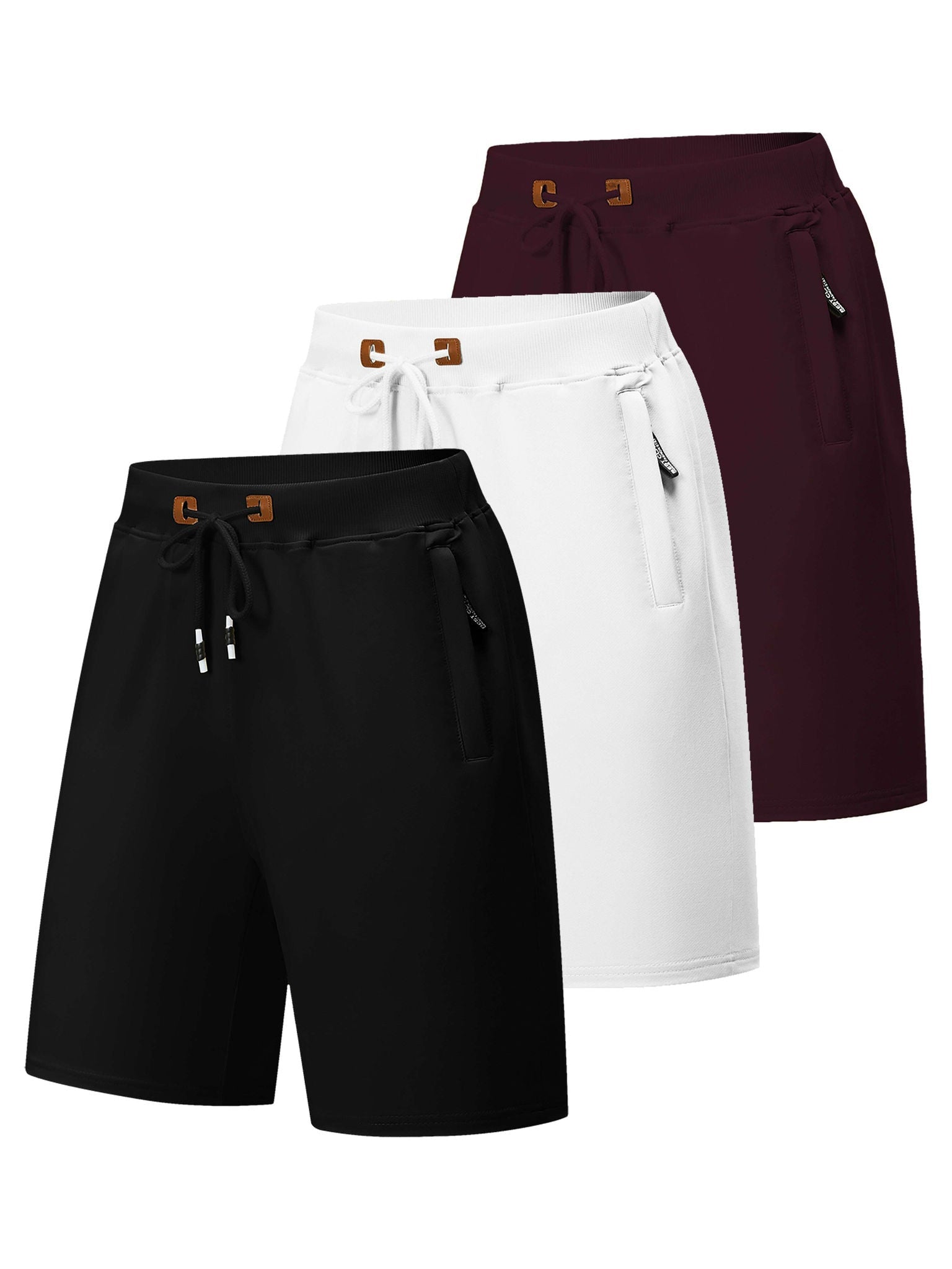 Men's Quick-Dry Casual Board Shorts - Adjustable Waist & Zipper Pockets