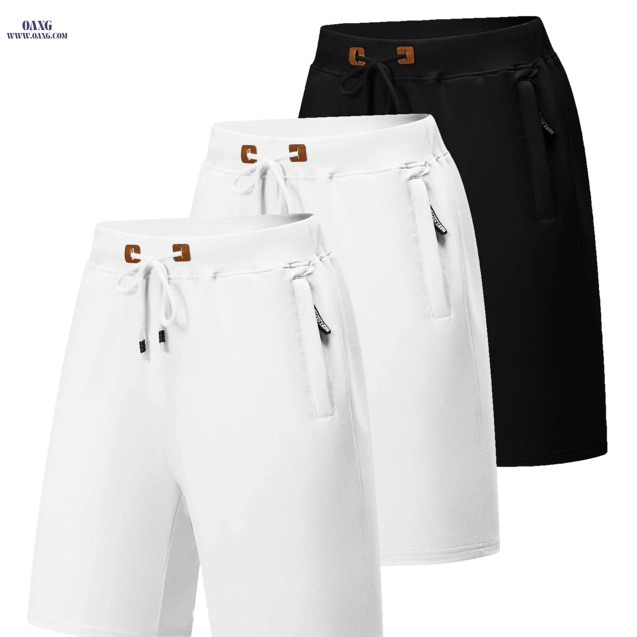 Men's Quick-Dry Casual Board Shorts - Adjustable Waist & Zipper Pockets