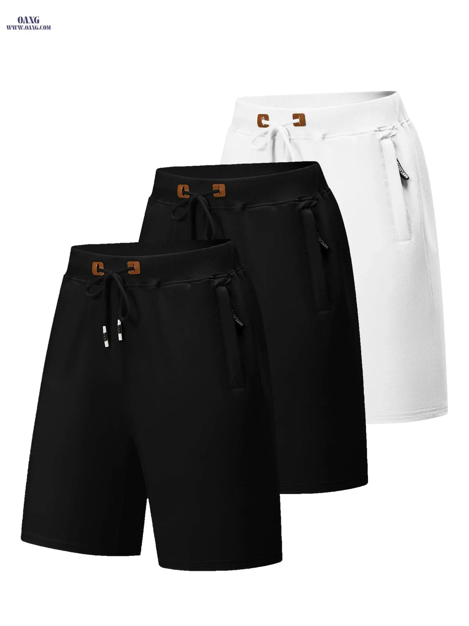 Men's Quick-Dry Casual Board Shorts - Adjustable Waist & Zipper Pockets