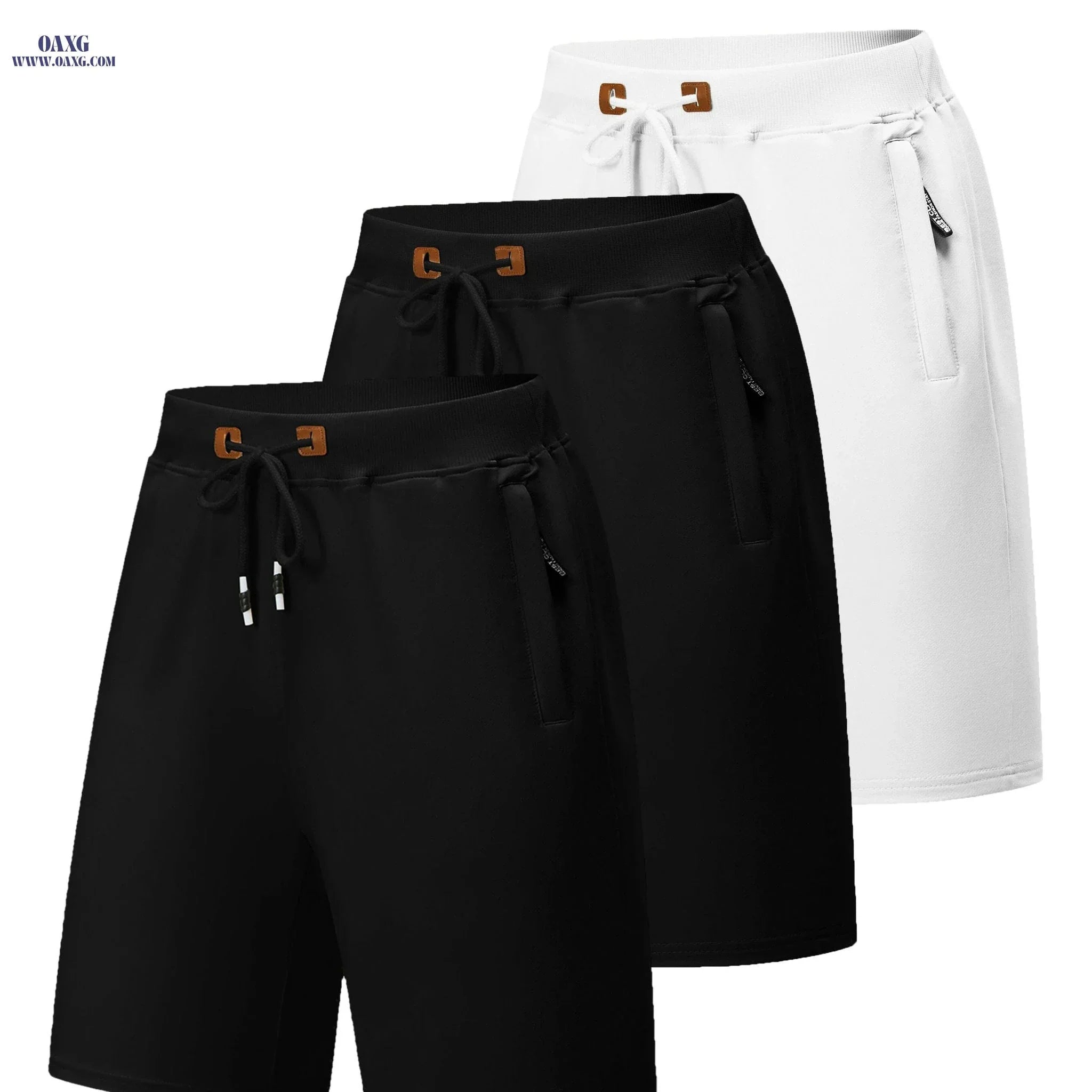 Men's Quick-Dry Casual Board Shorts - Adjustable Waist & Zipper Pockets