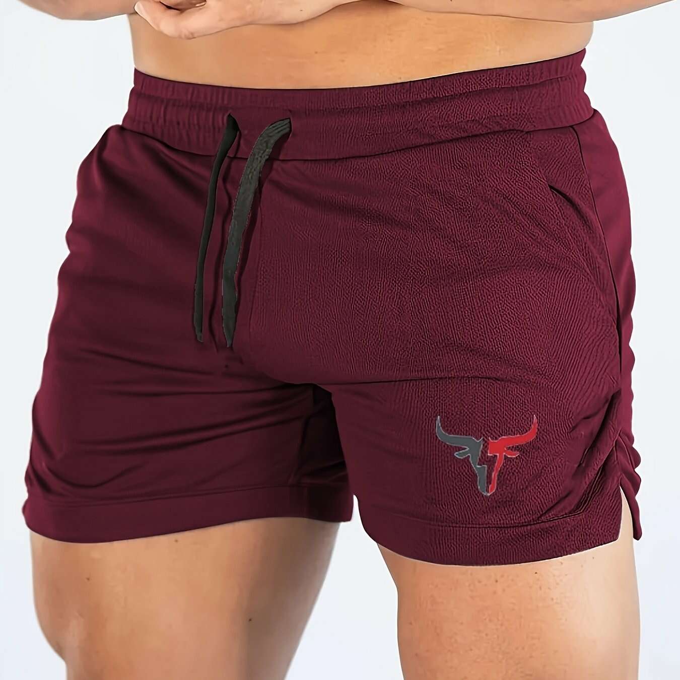Men's Quick-Dry Fitness Shorts - Lightweight Knit & Three-String Waist