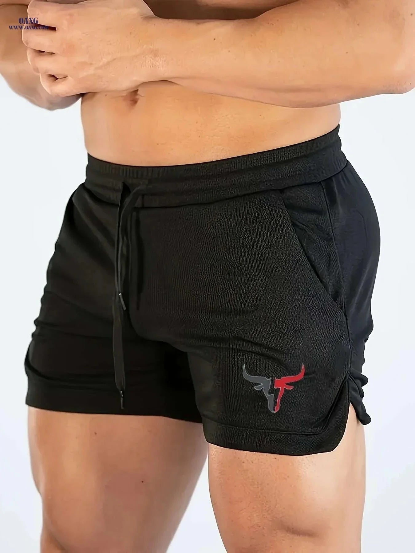 Men's Quick-Dry Fitness Shorts - Lightweight Knit & Three-String Waist