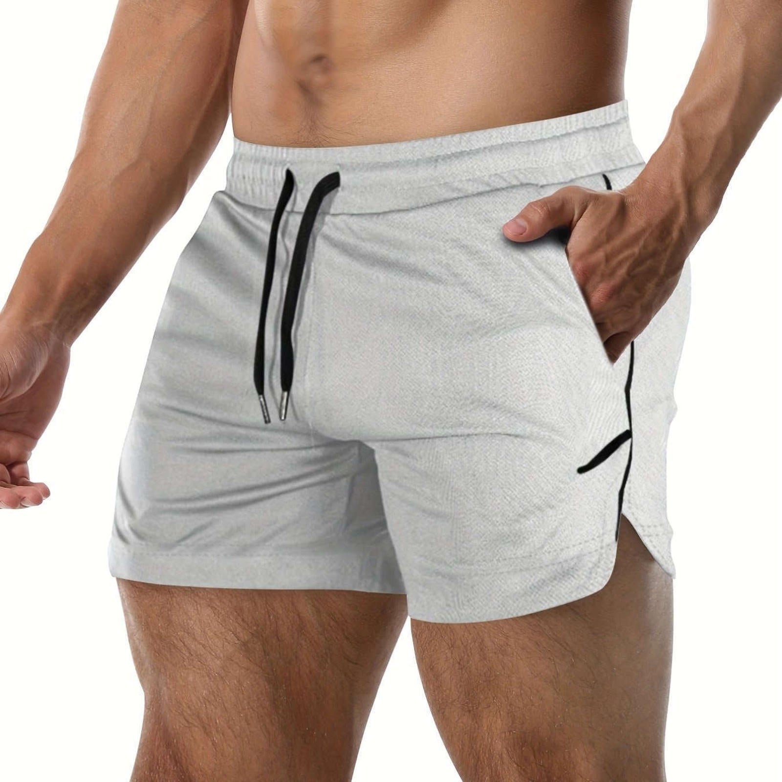 Men's Quick Drying Shorts - Elastic Waist, Comfy Design for Gym