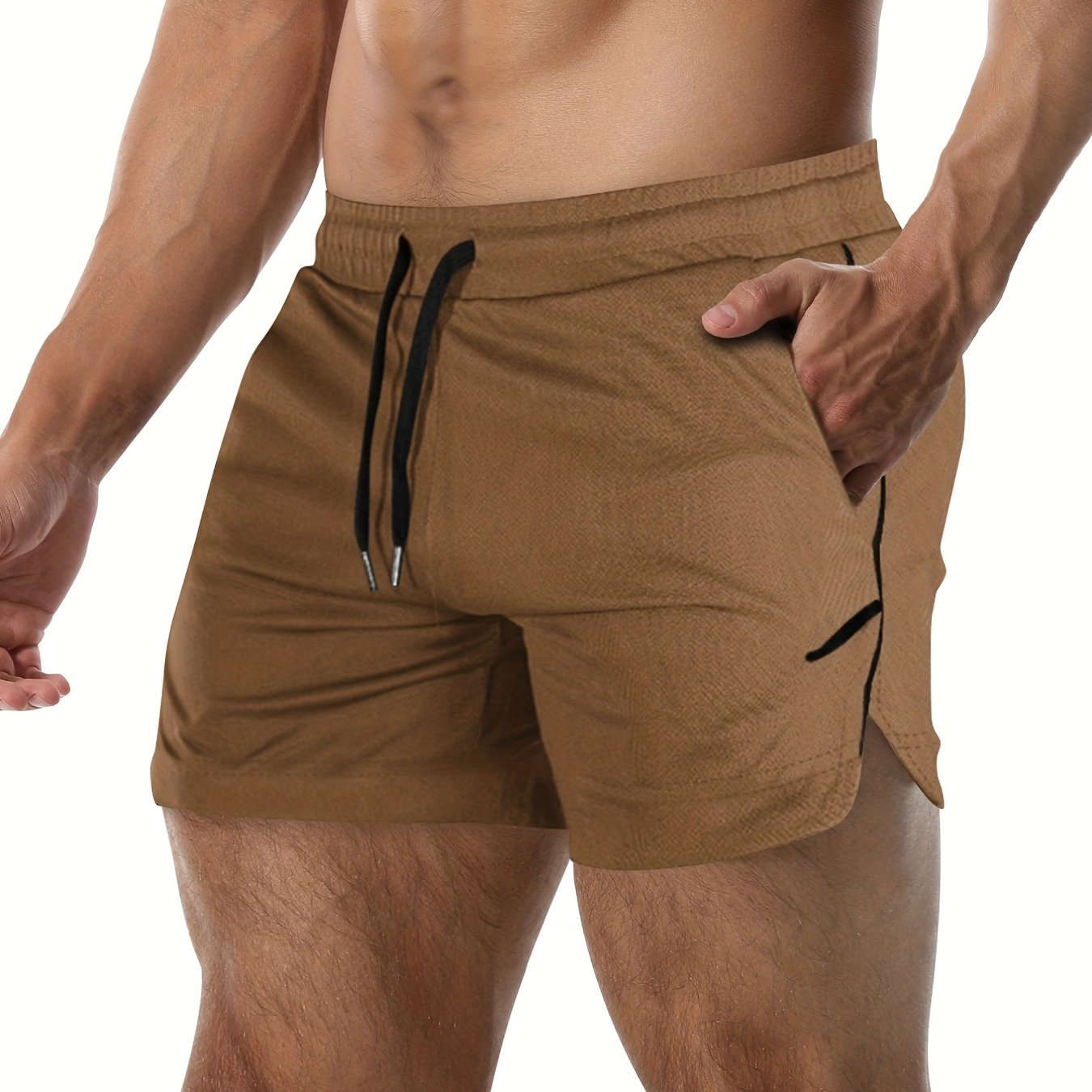 Men's Quick Drying Shorts - Elastic Waist, Comfy Design for Gym