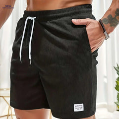 Men's Slim Fit Corduroy Running Shorts - Lightweight Summer Joggers