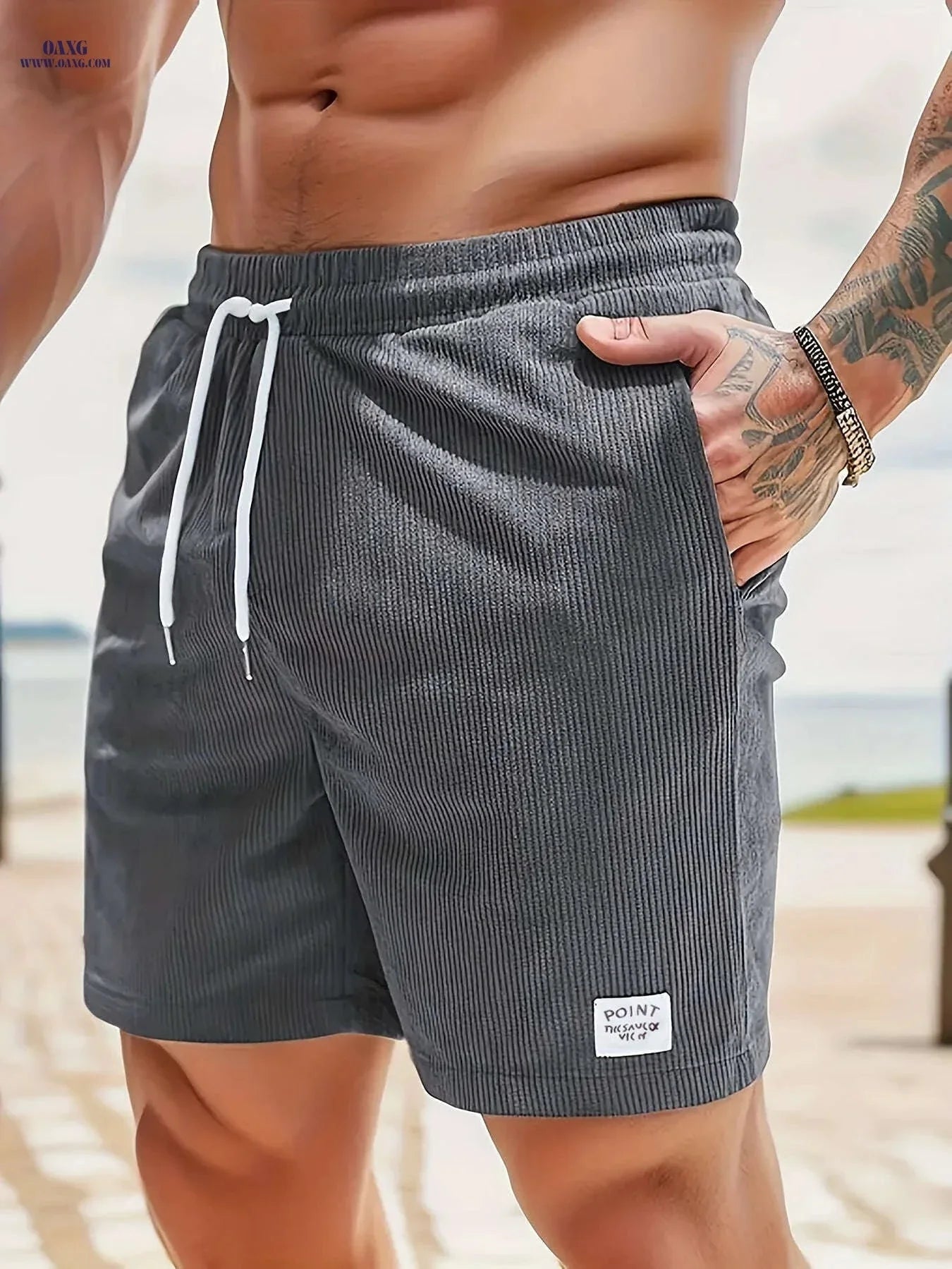 Men's Slim Fit Corduroy Running Shorts - Lightweight Summer Joggers