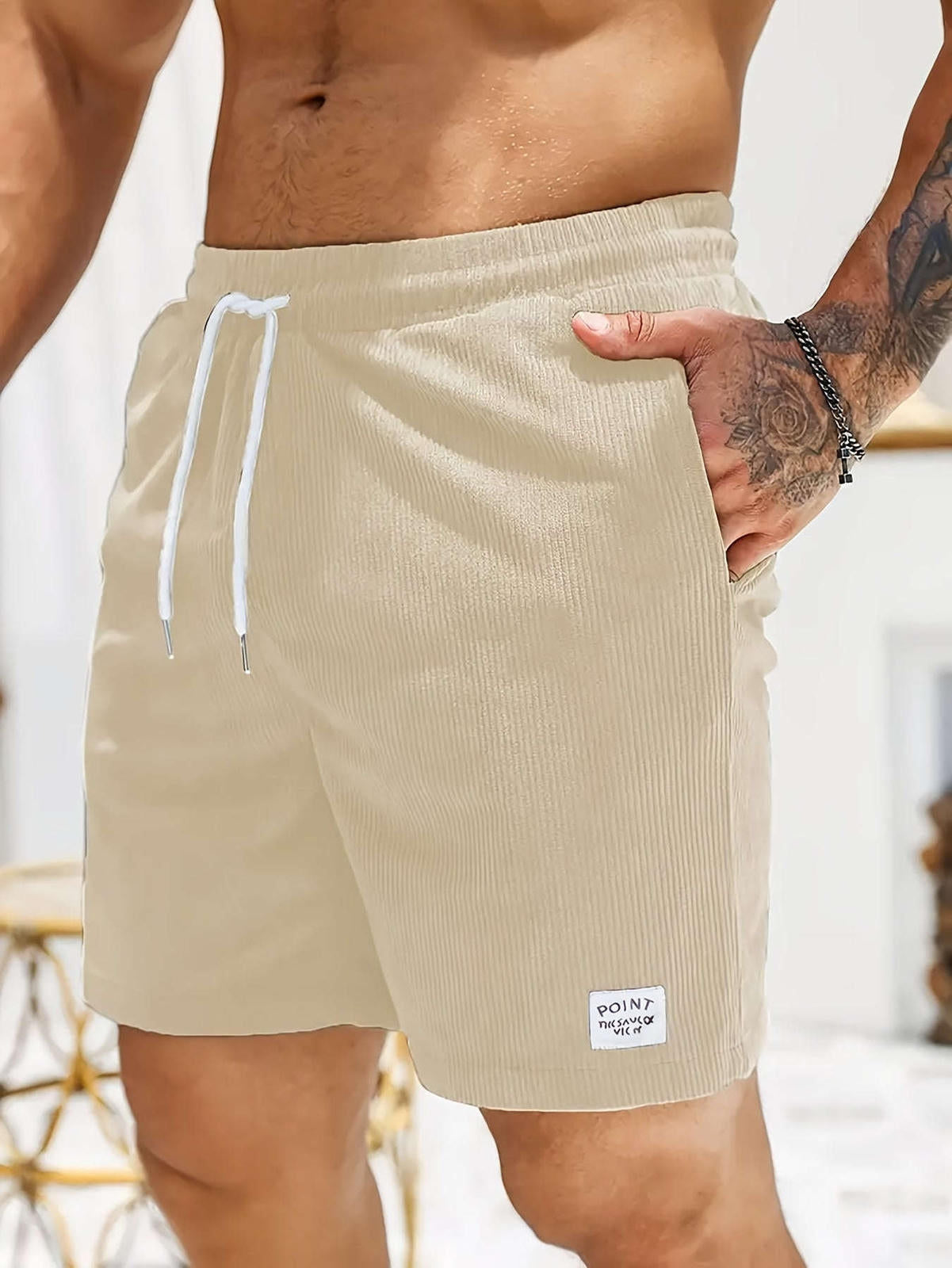 Men's Slim Fit Corduroy Running Shorts - Lightweight Summer Joggers