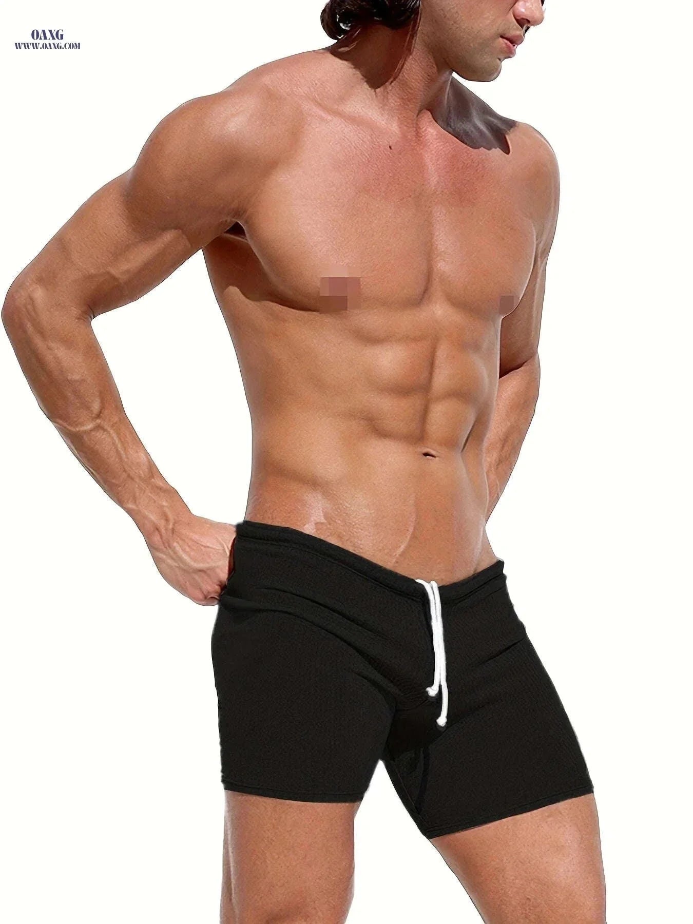 Men's Slim-Fit Solid Color Gym Shorts - High Stretch for Workouts
