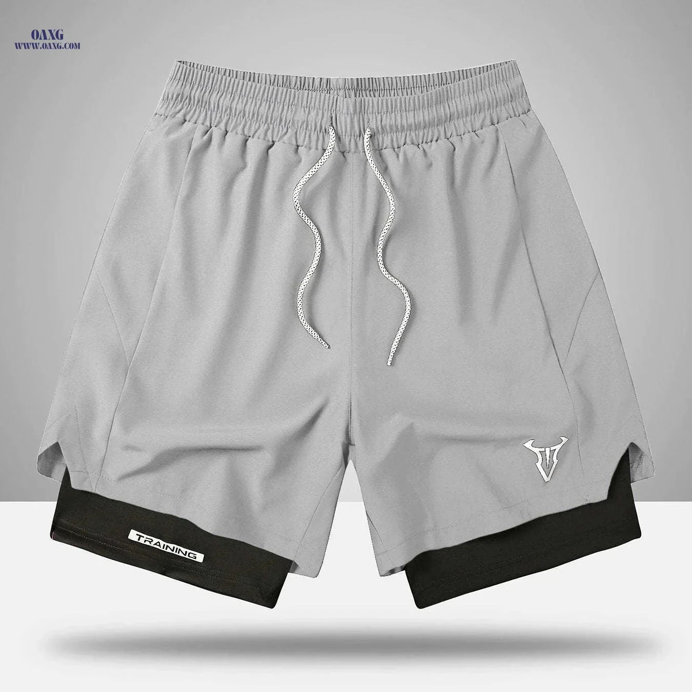 Men's Sports Shorts - Regular Fit, Geometric Pattern, Stretch Fabric