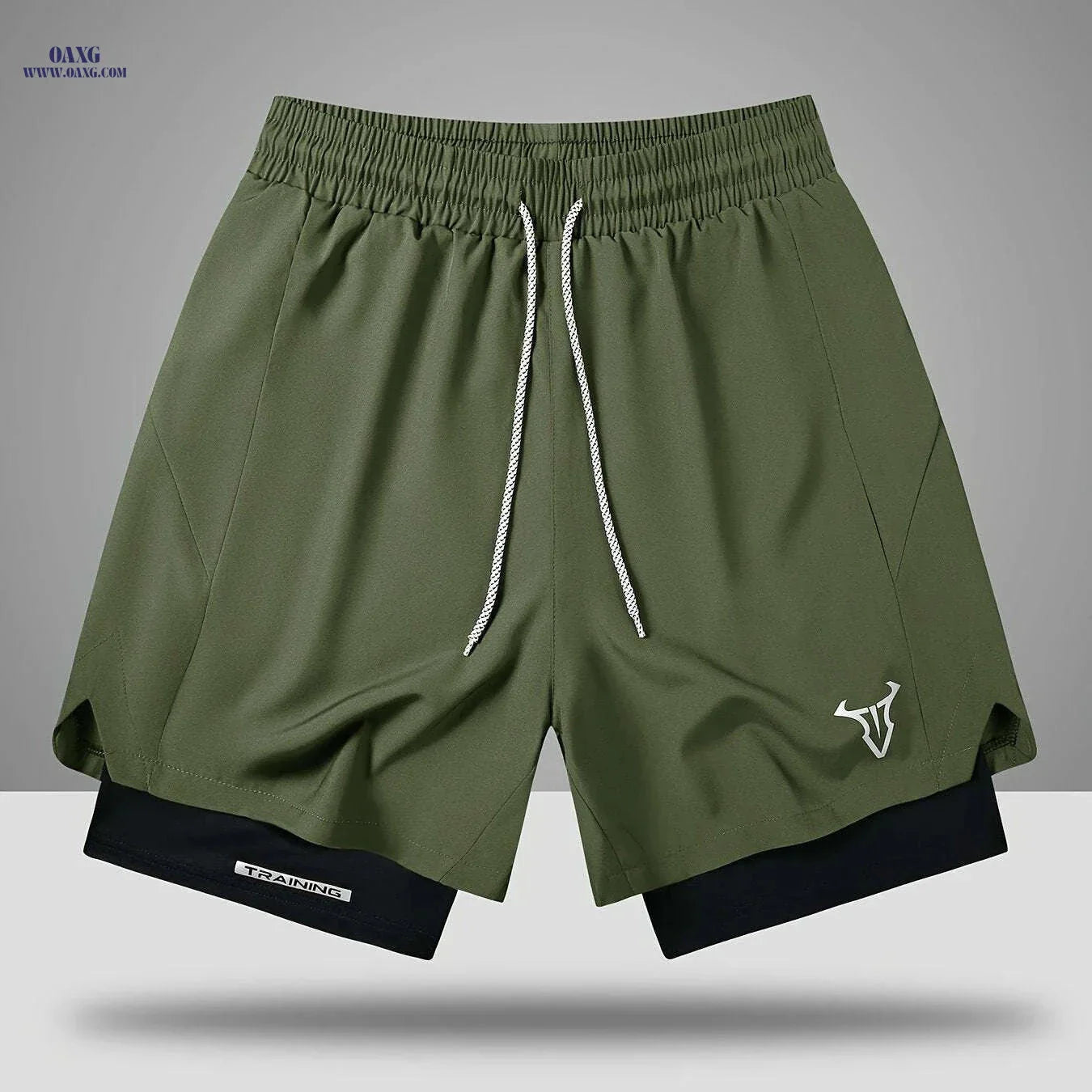 Men's Sports Shorts - Regular Fit, Geometric Pattern, Stretch Fabric