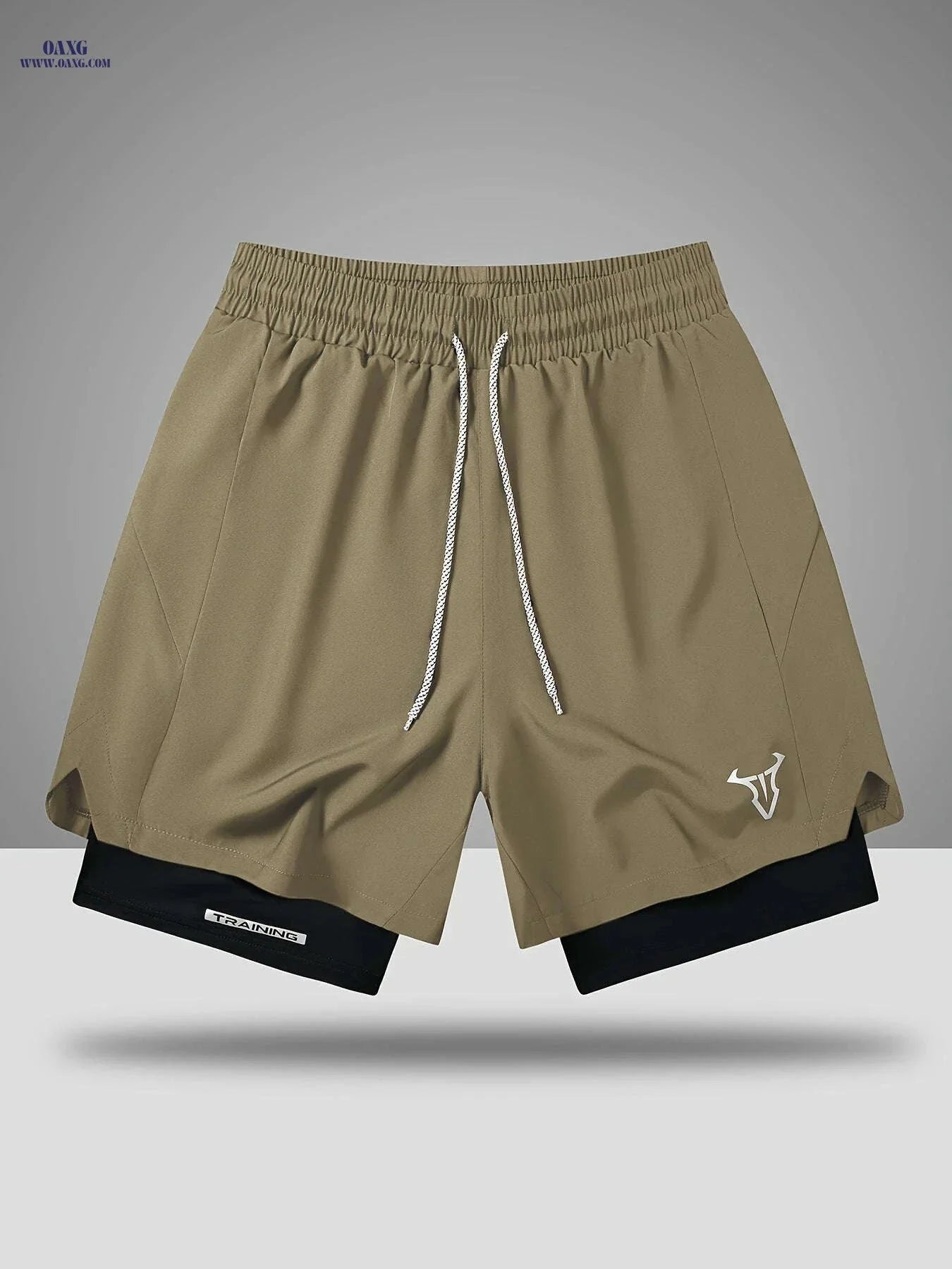 Men's Sports Shorts - Regular Fit, Geometric Pattern, Stretch Fabric