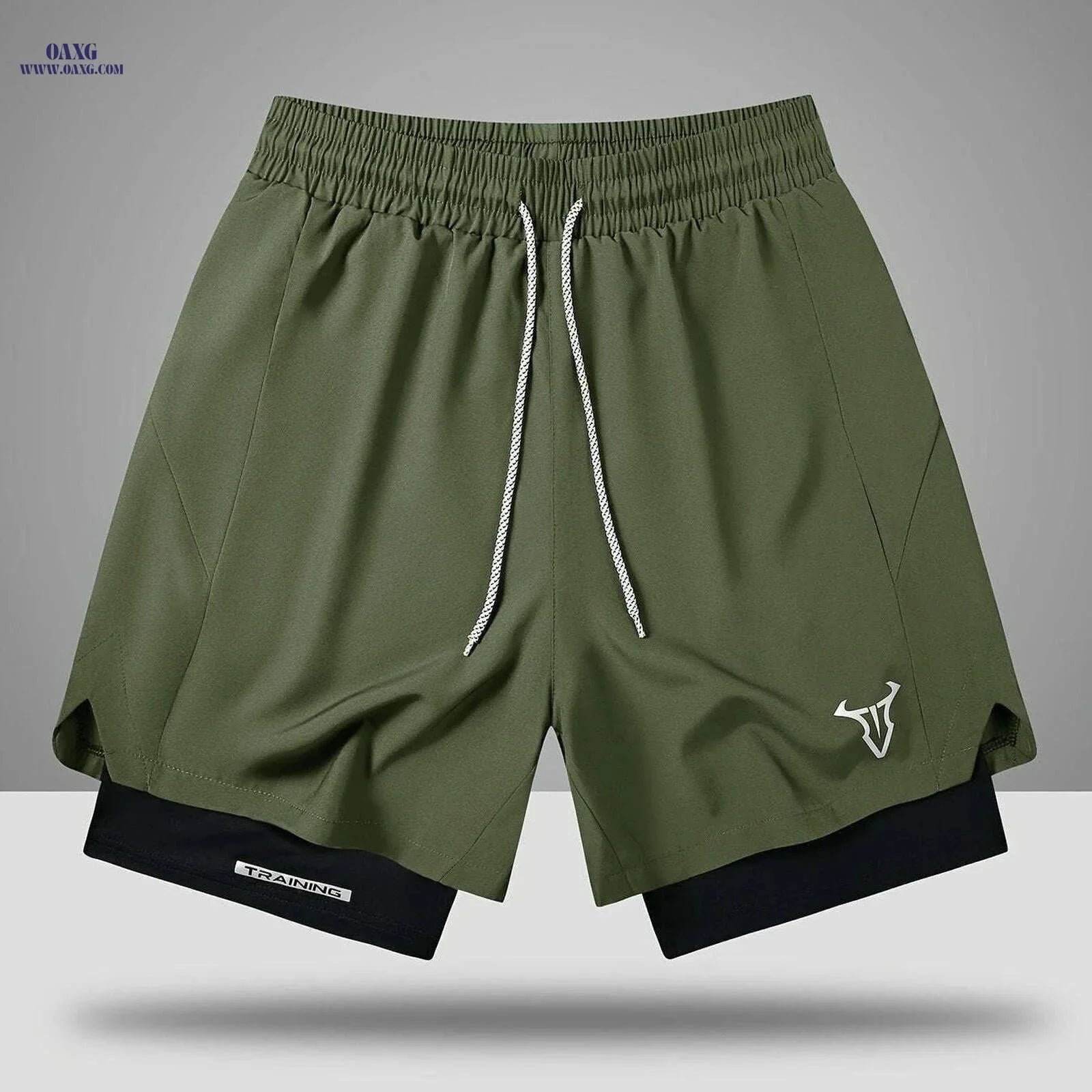 Men's Sports Shorts - Regular Fit, Geometric Pattern, Stretch Fabric