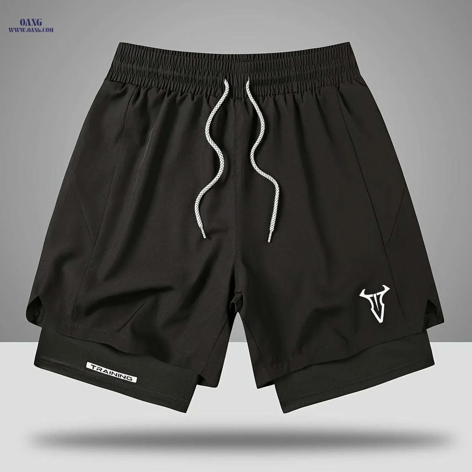 Men's Sports Shorts - Regular Fit, Geometric Pattern, Stretch Fabric