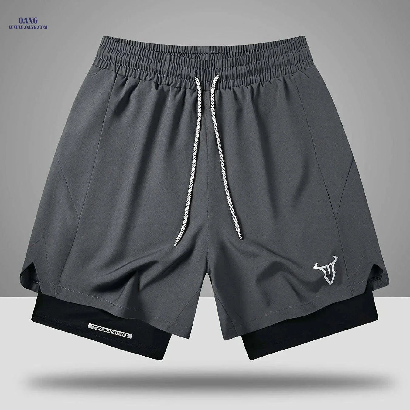Men's Sports Shorts - Regular Fit, Geometric Pattern, Stretch Fabric