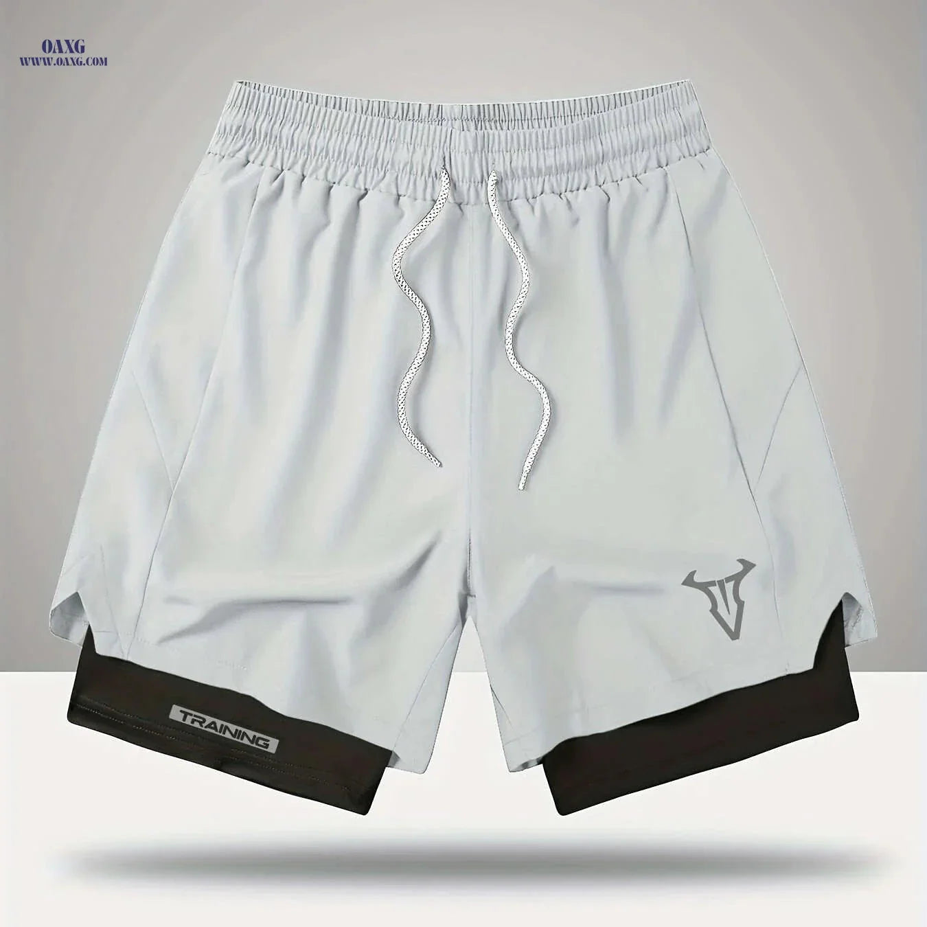 Men's Sports Shorts - Regular Fit, Geometric Pattern, Stretch Fabric