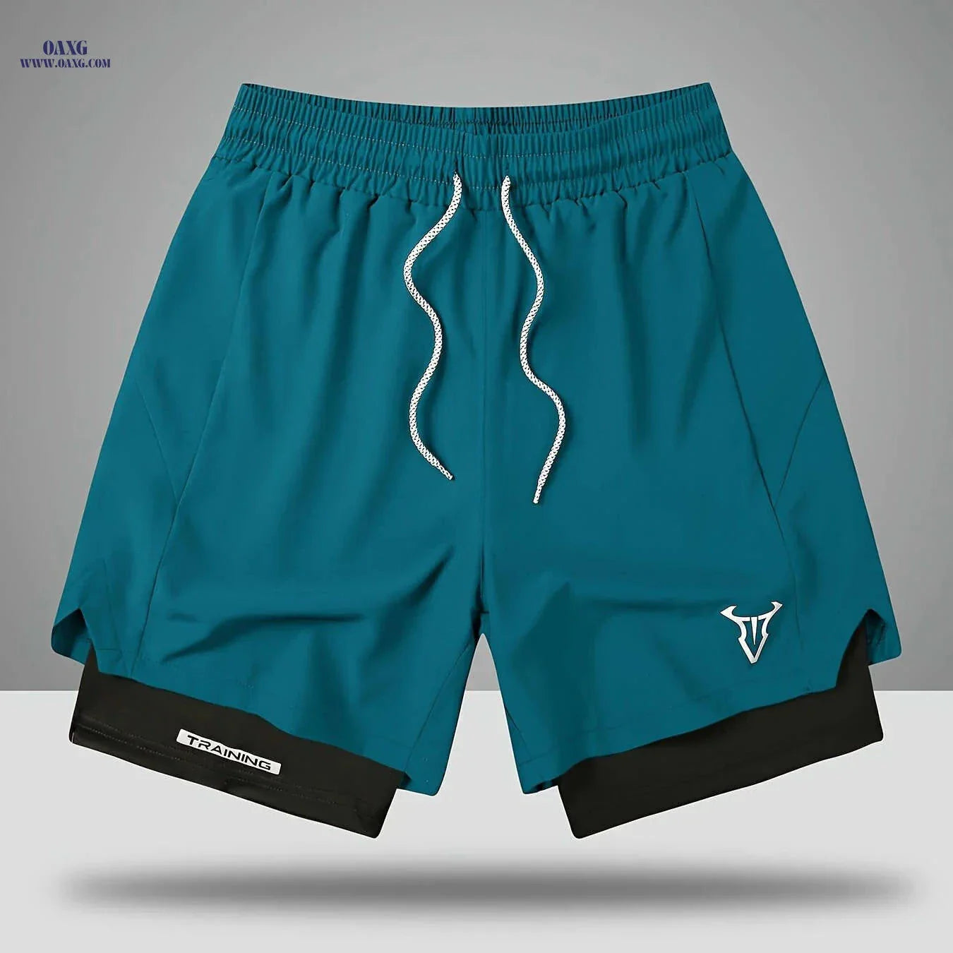 Men's Sports Shorts - Regular Fit, Geometric Pattern, Stretch Fabric