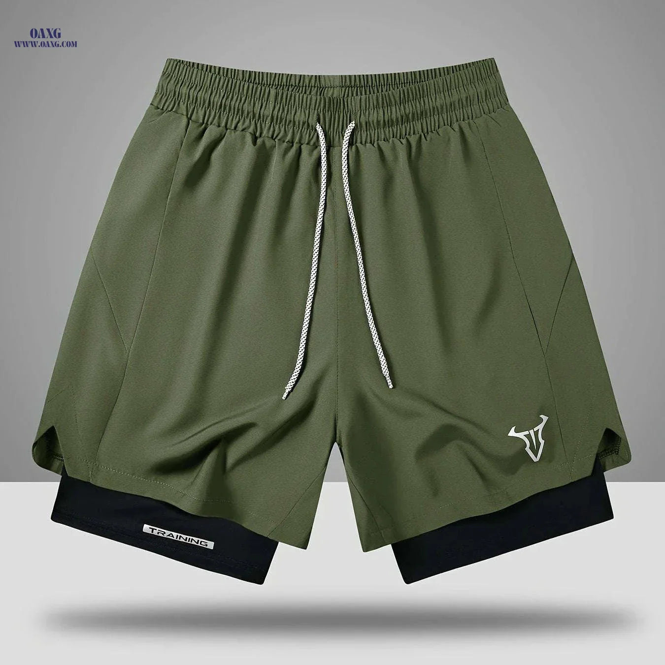 Men's Sports Shorts - Regular Fit, Geometric Pattern, Stretch Fabric