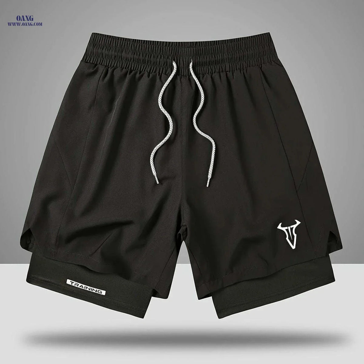 Men's Sports Shorts - Regular Fit, Geometric Pattern, Stretch Fabric