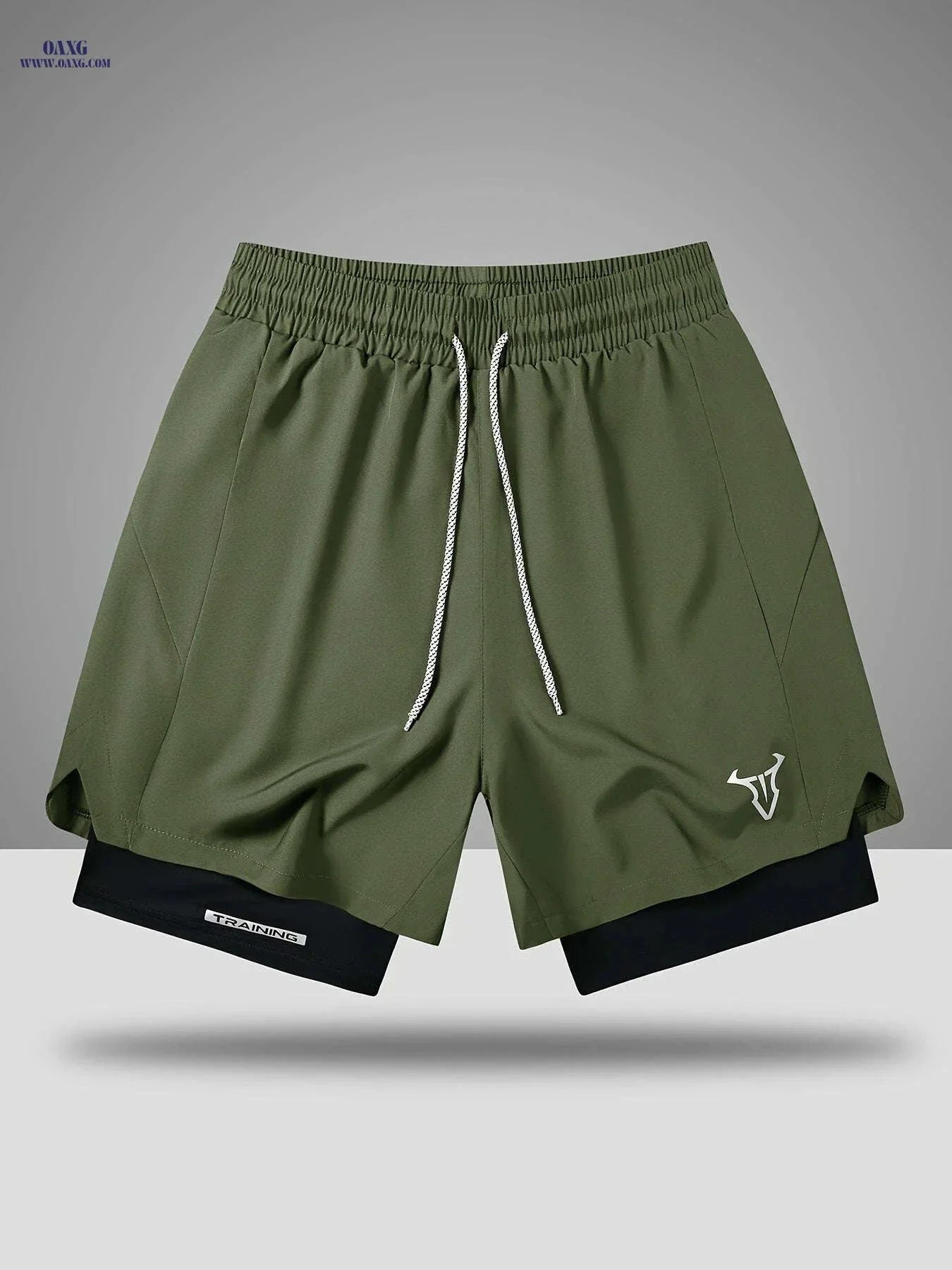 Men's Sports Shorts - Regular Fit, Geometric Pattern, Stretch Fabric