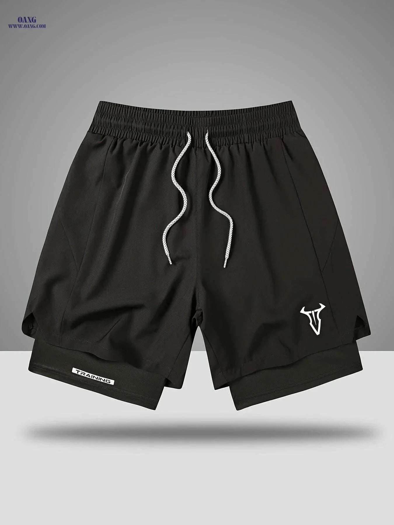 Men's Sports Shorts - Regular Fit, Geometric Pattern, Stretch Fabric