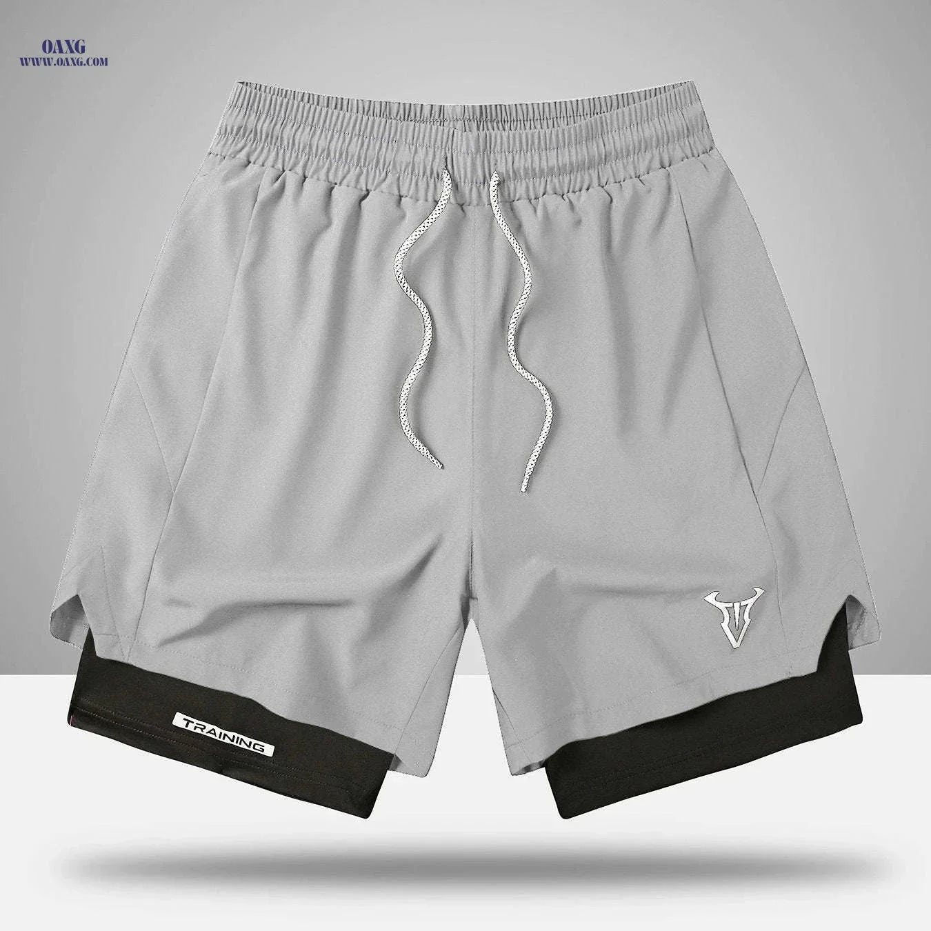 Men's Sports Shorts - Regular Fit, Geometric Pattern, Stretch Fabric