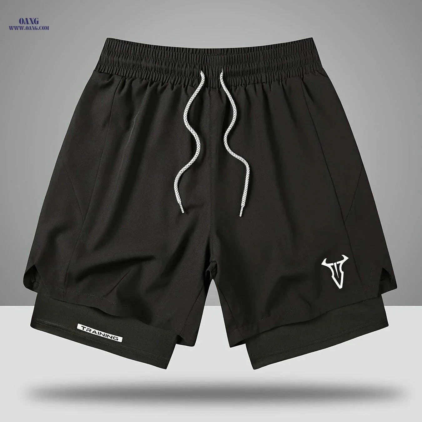 Men's Sports Shorts - Regular Fit, Geometric Pattern, Stretch Fabric
