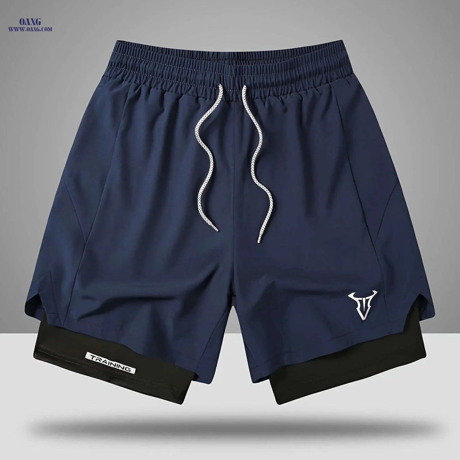 Men's Sports Shorts - Regular Fit, Geometric Pattern, Stretch Fabric