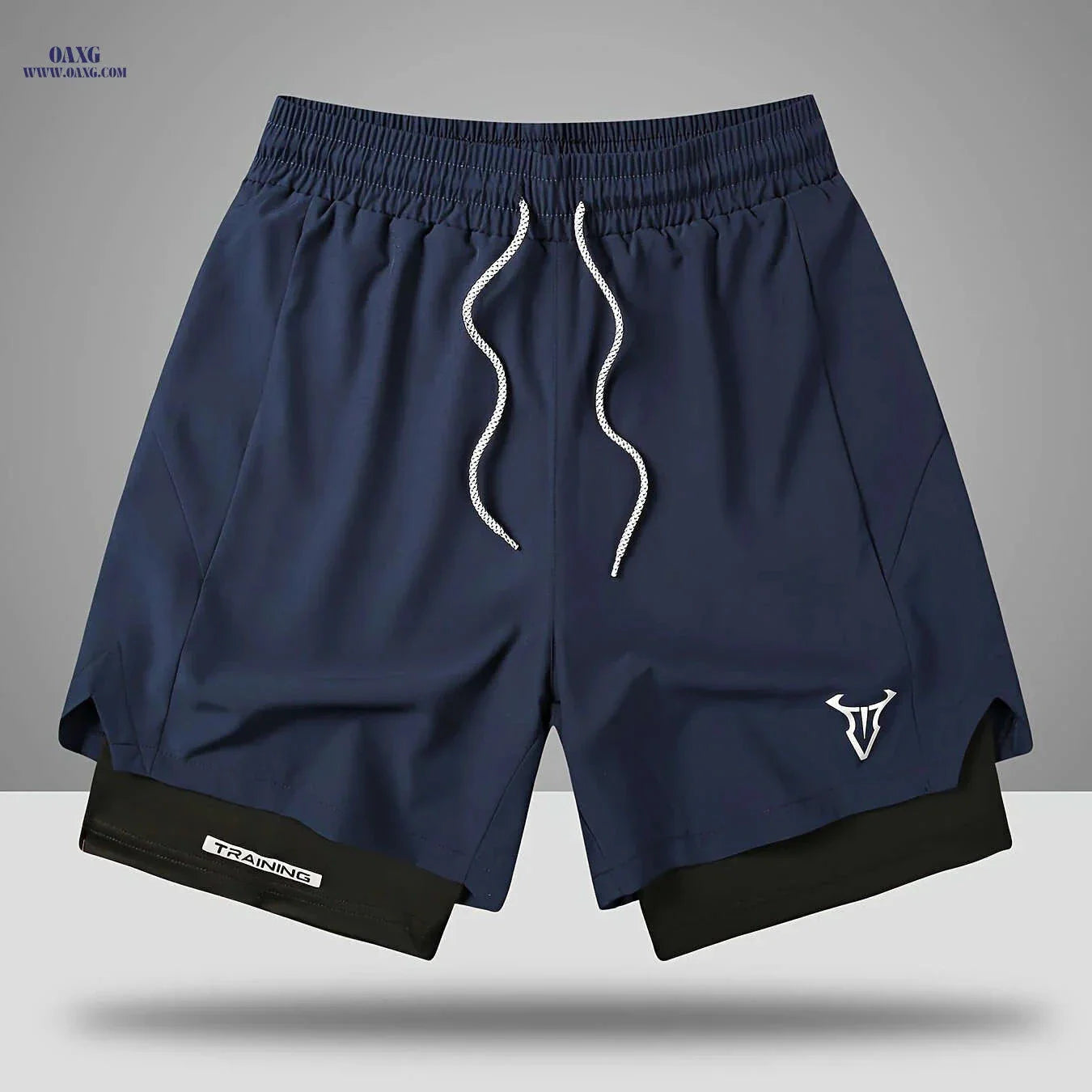 Men's Sports Shorts - Regular Fit, Geometric Pattern, Stretch Fabric