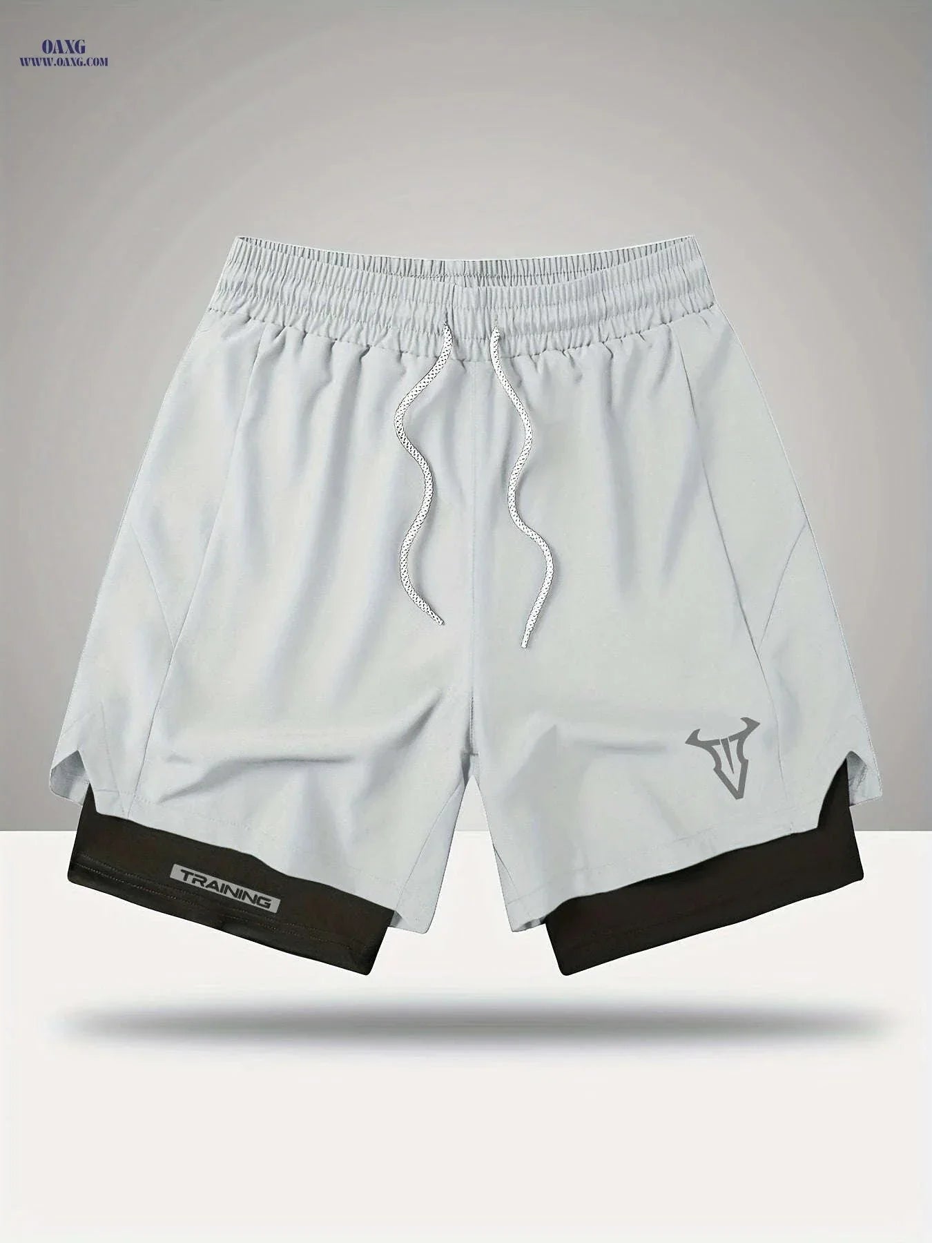 Men's Sports Shorts - Regular Fit, Geometric Pattern, Stretch Fabric