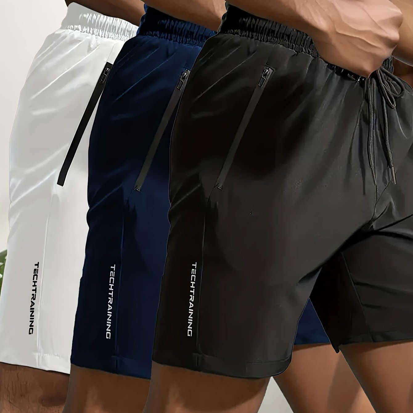 Men's Sports Shorts Set - Breathable Quick-Dry Fabric & Pockets