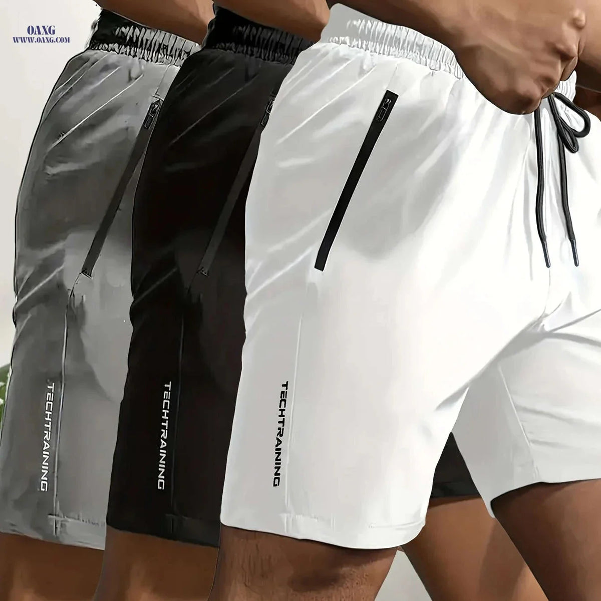 Men's Sports Shorts Set - Breathable Quick-Dry Fabric & Pockets