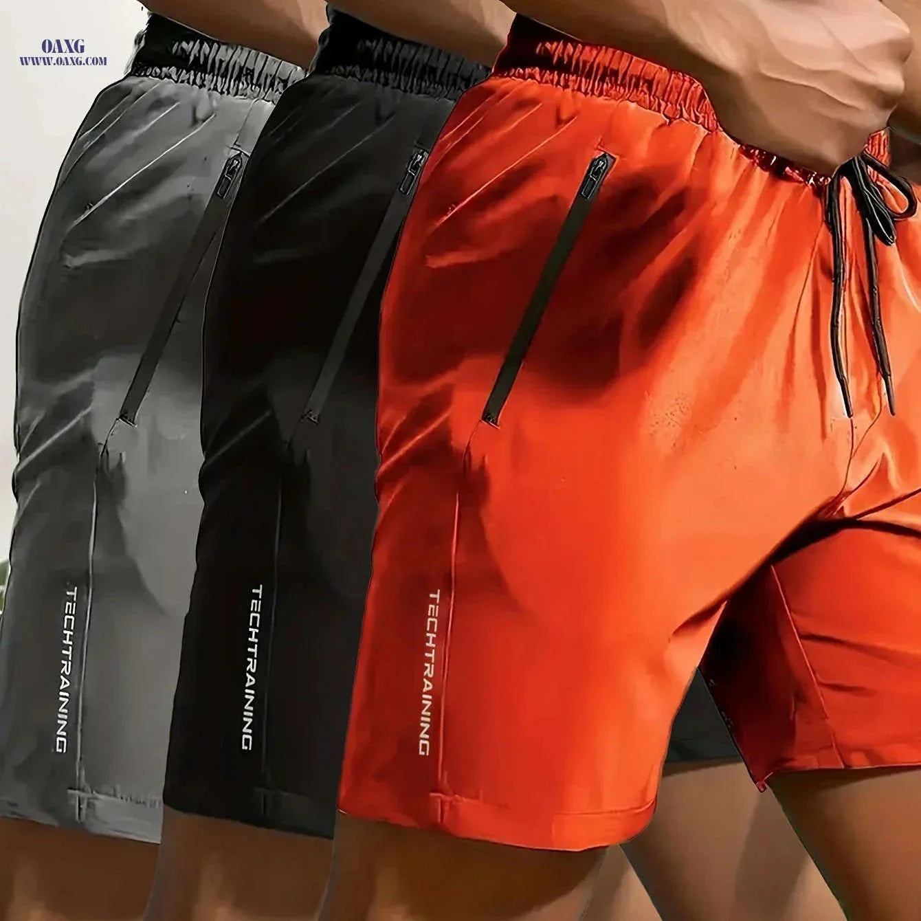 Men's Sports Shorts Set - Breathable Quick-Dry Fabric & Pockets
