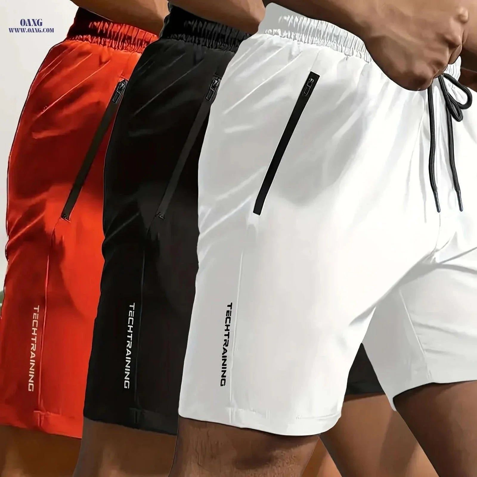 Men's Sports Shorts Set - Breathable Quick-Dry Fabric & Pockets